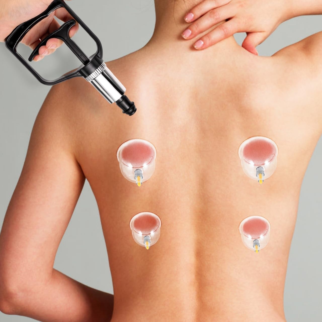 Cupping Pump Manual Vacuum Tool for Muscle Therapy with Strong Suction Control