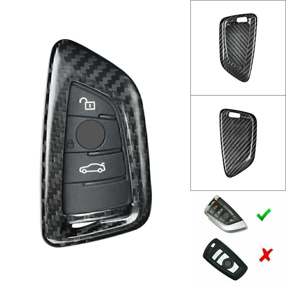 Key Cover Shell Case For BMW X1 X5 X6 F48 F15 F16 X-Series Carbon Fiber Black