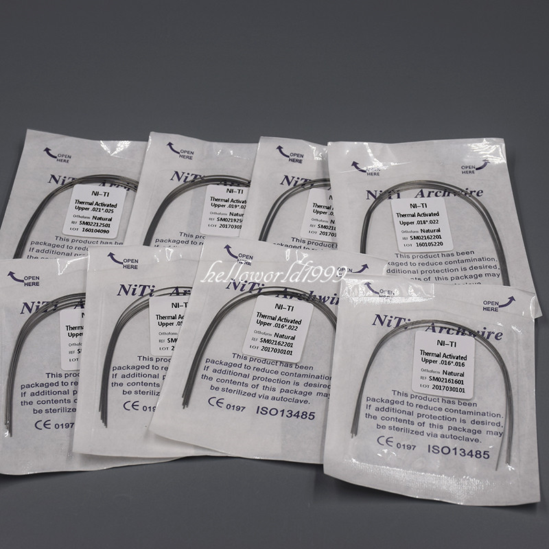 20 Bags 200 Pcs Dental Rectangular Wire Niti Natural Thermal Activated All SIZE