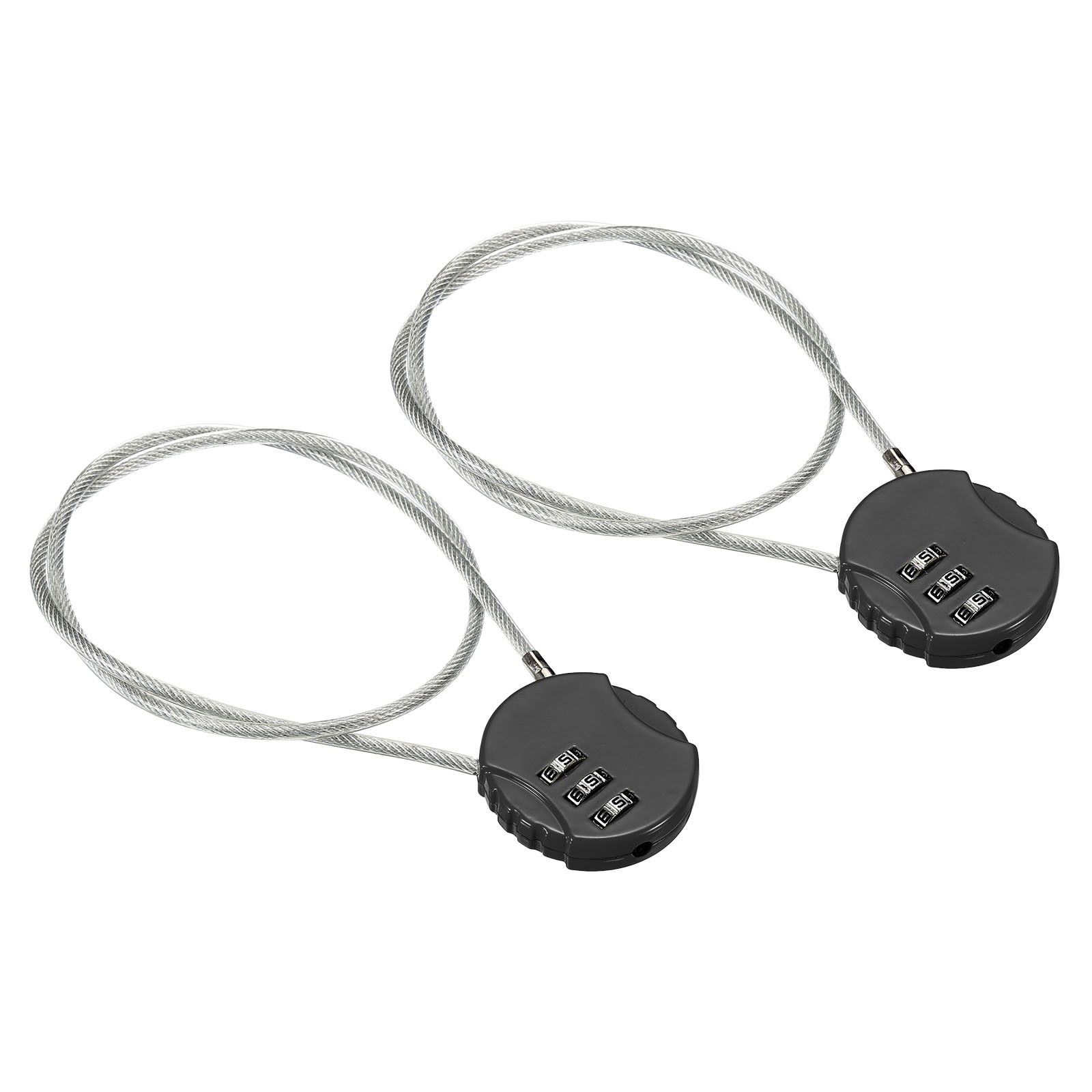 Small Combination Block 19.6", 2pcs 3 Digit Luggage Lock, Black