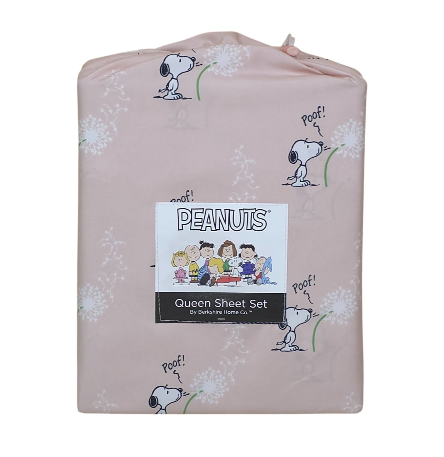 Peanuts Snoopy Queen Sheet Set By Berkshire Pink with Dandelion & Poof Spring