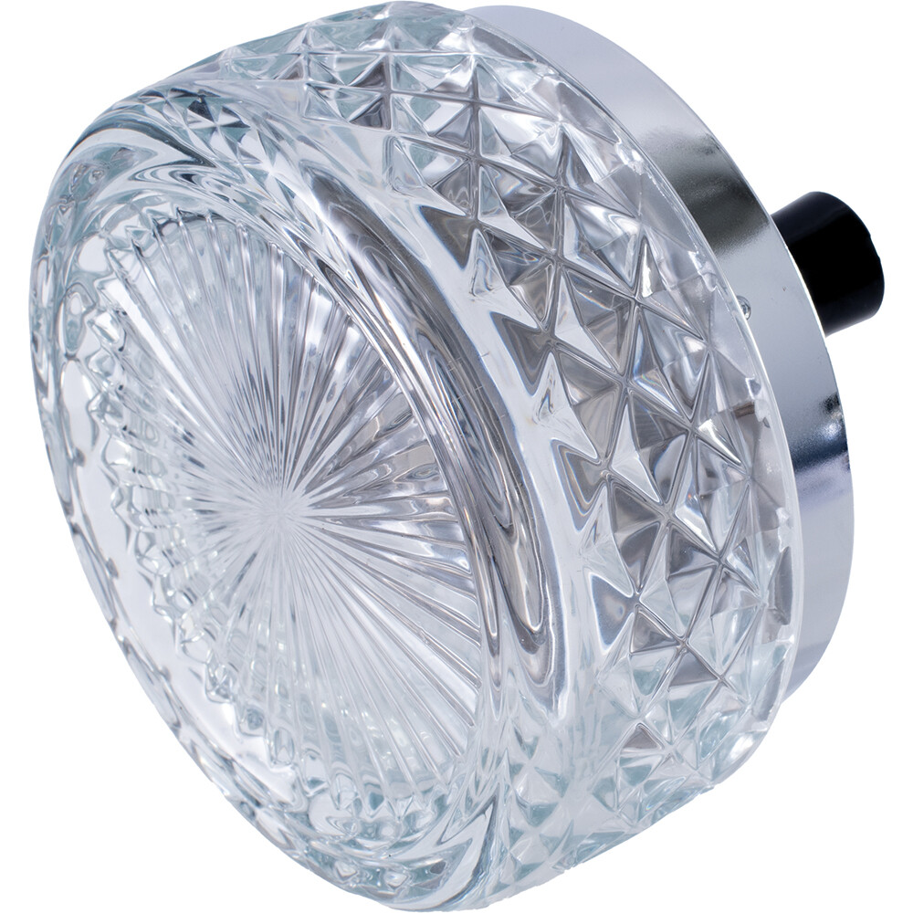 4.75" Heavy Glass Push Down Spinning Cigarette Ashtray