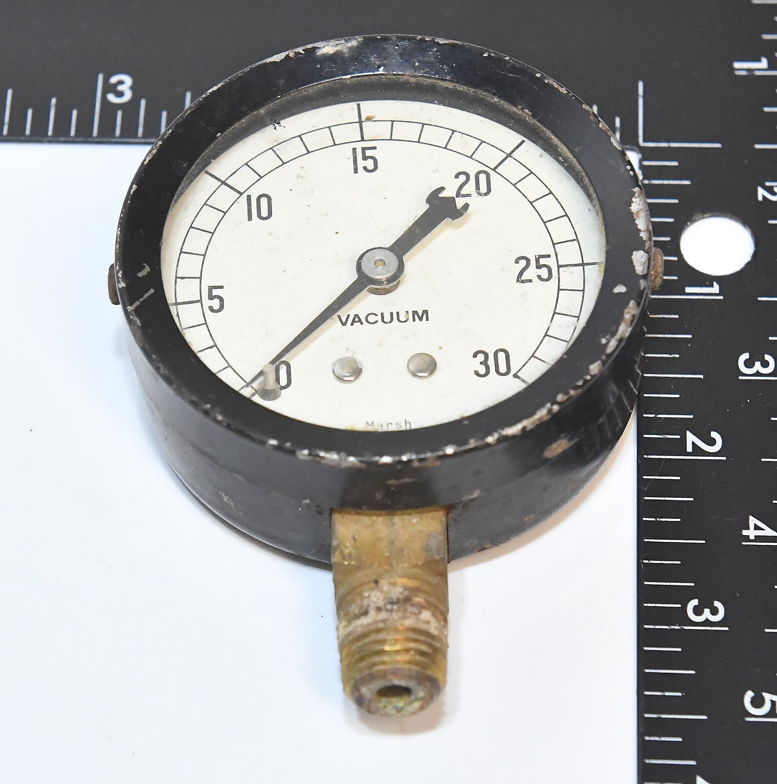 VINTAGE INDUSTRIAL MARSH VACUUM GAUGE STEAMPUNK