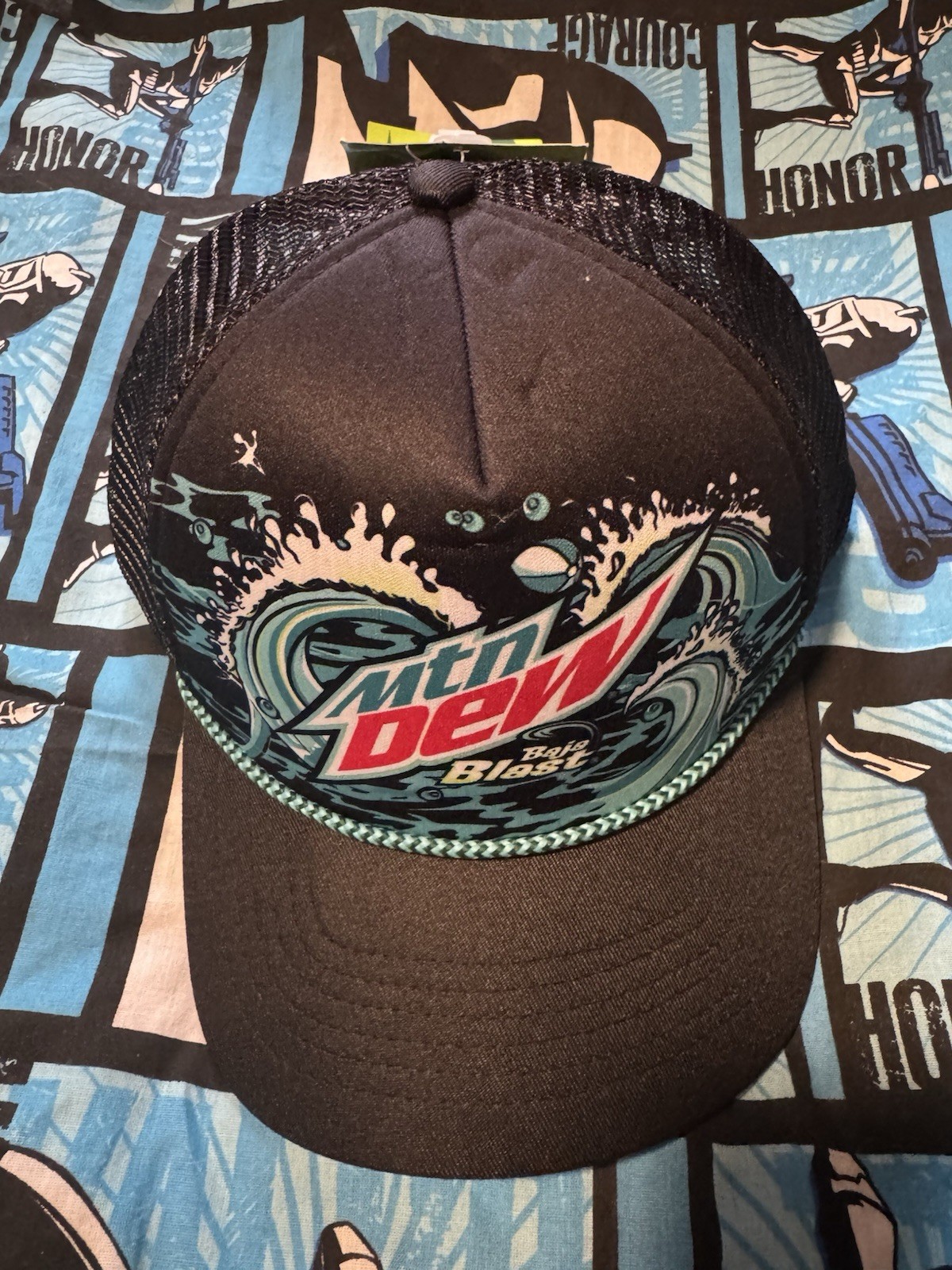 Mountain Dew Baja Blast Big Waves Trucker Hat Multi-Color