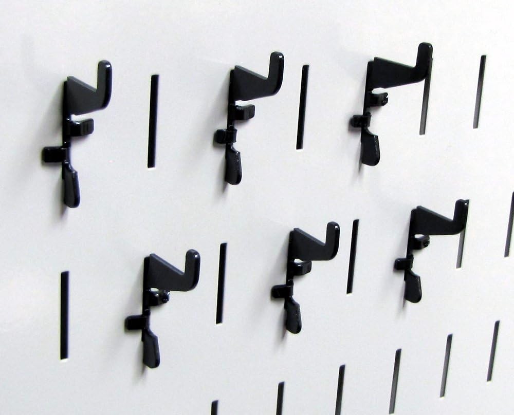 6 Pack Standard Slotted Pegboard Hooks - Rust-Resistant & Secure Tool Storage