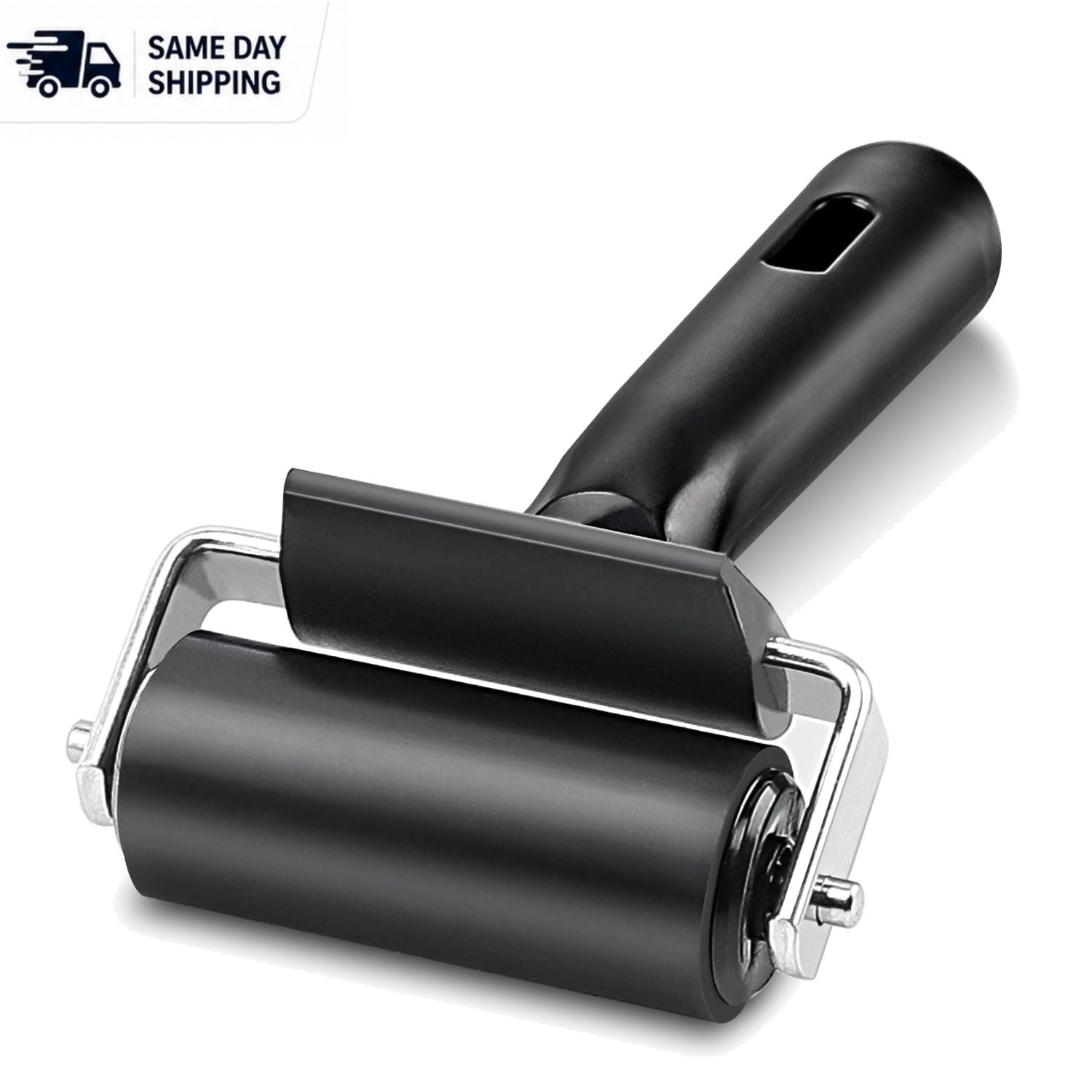 Durable 2.5-Inch Rubber Seam Roller for Printmaking & Stamping Projects