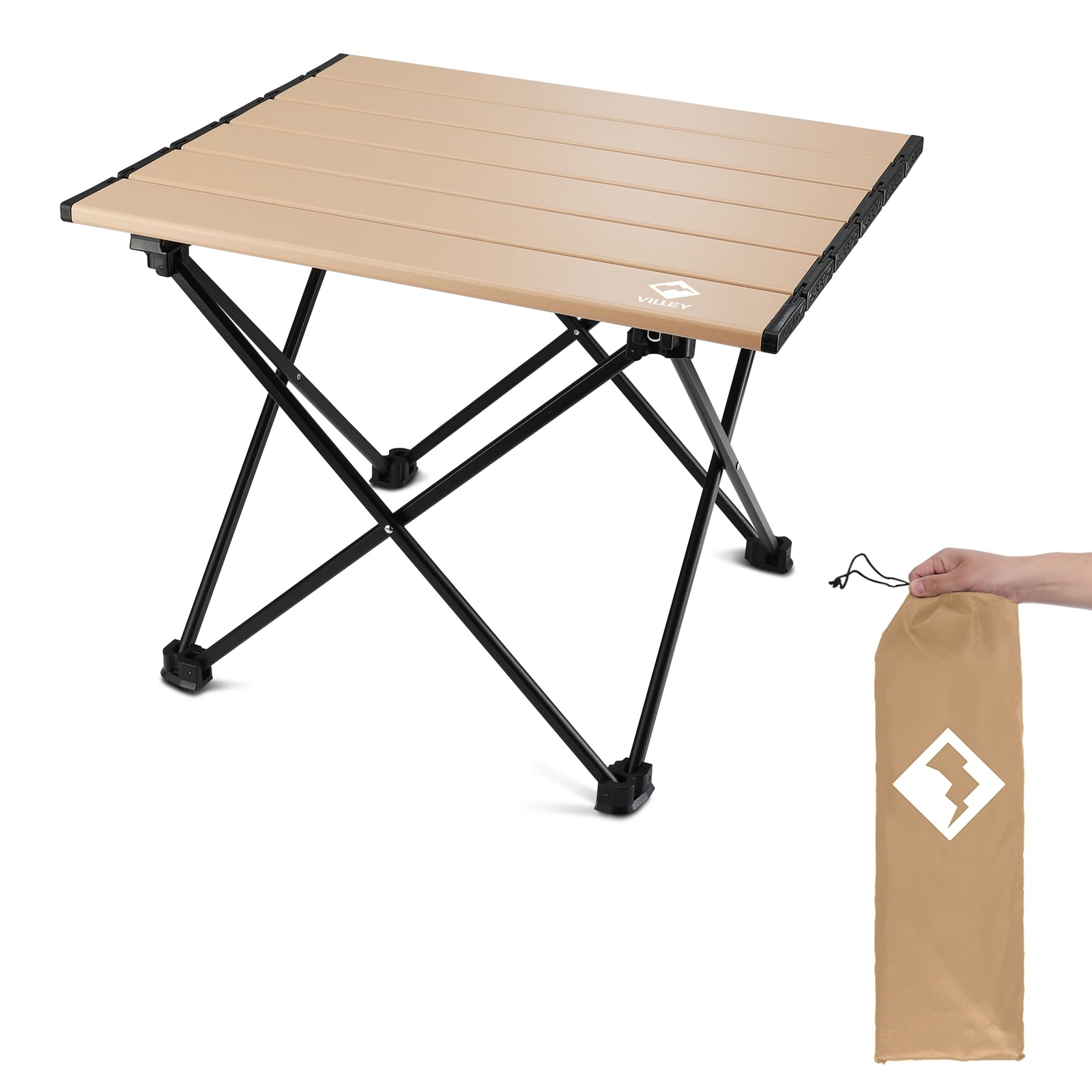 Portable Camping Side Table Ultralight Aluminum Folding Beach Table with Carr...