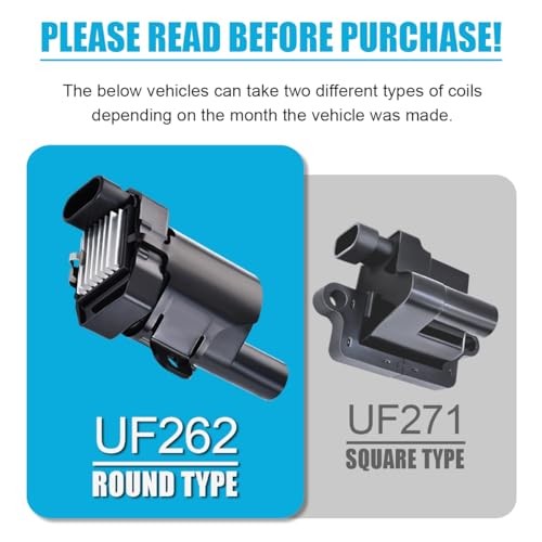 One Round Ignition Coils on Plug Pack Compatible with One MAS Coil UF262