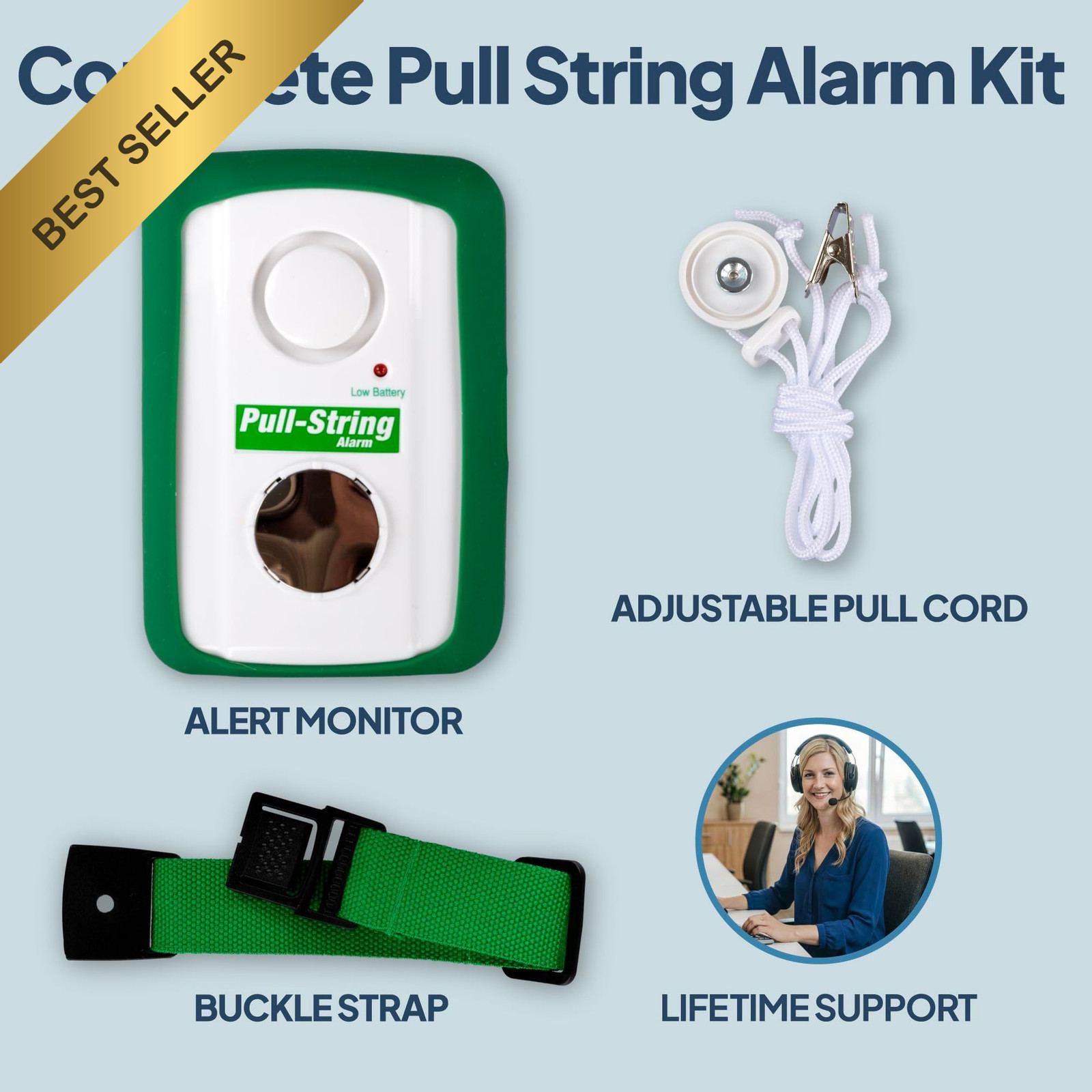 Smart Caregiver BPS-01 Pull String Fall Alarm Anti Wandering Safety Alert System