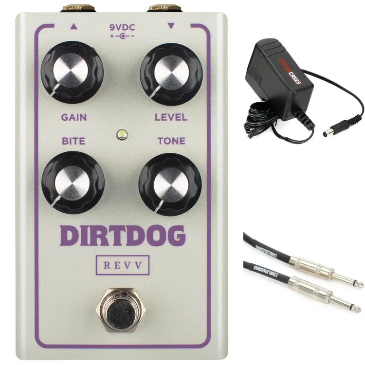 Revv Dirt Dog Joey Landreth Signature Overdrive Pedal with Power Supply and