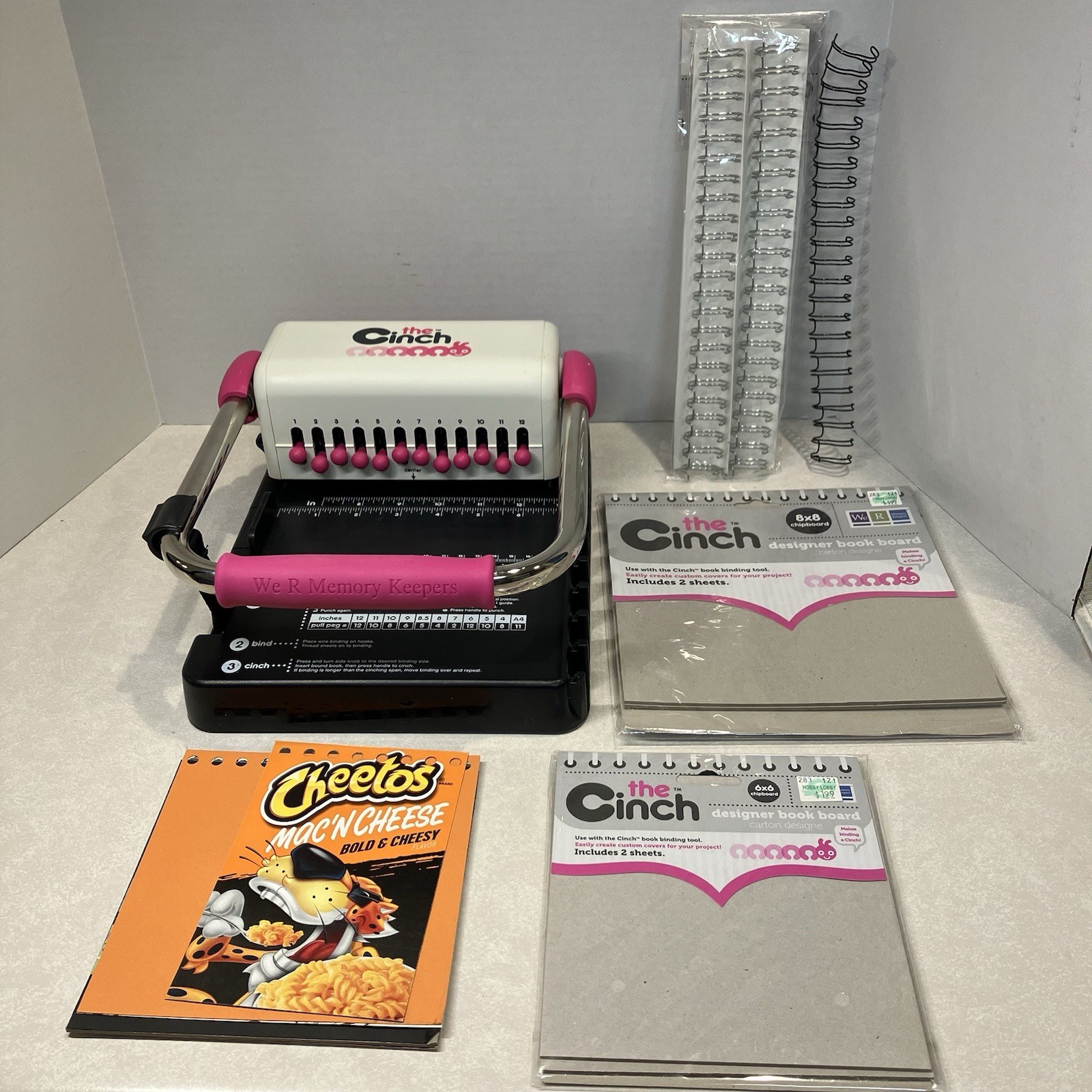 The Cinch Book Binding Machine Tool We R Memory Keepers USED Pink