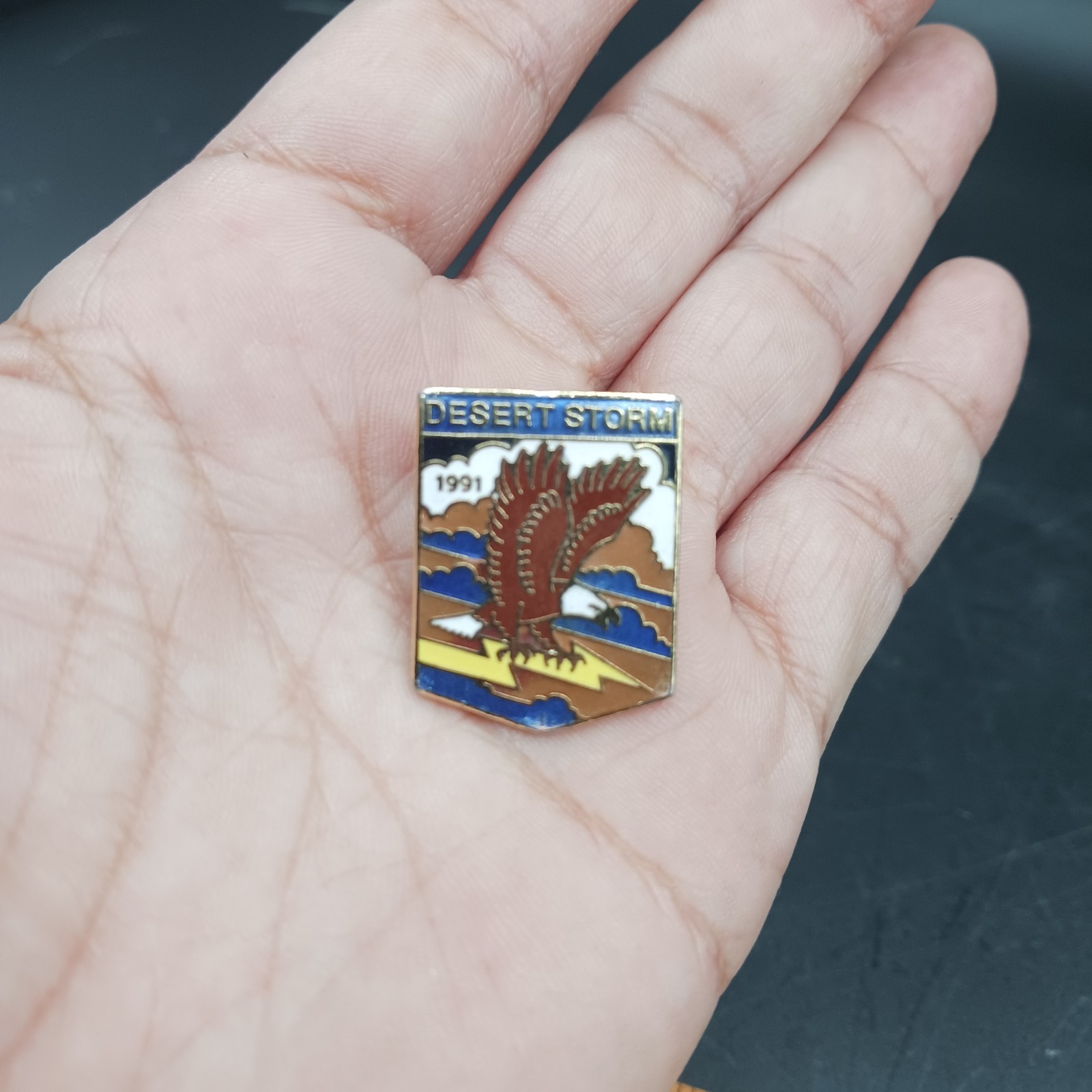 Desert Storm Gulf War 1991 Lapel Pin Badge American Military Collectible 1"