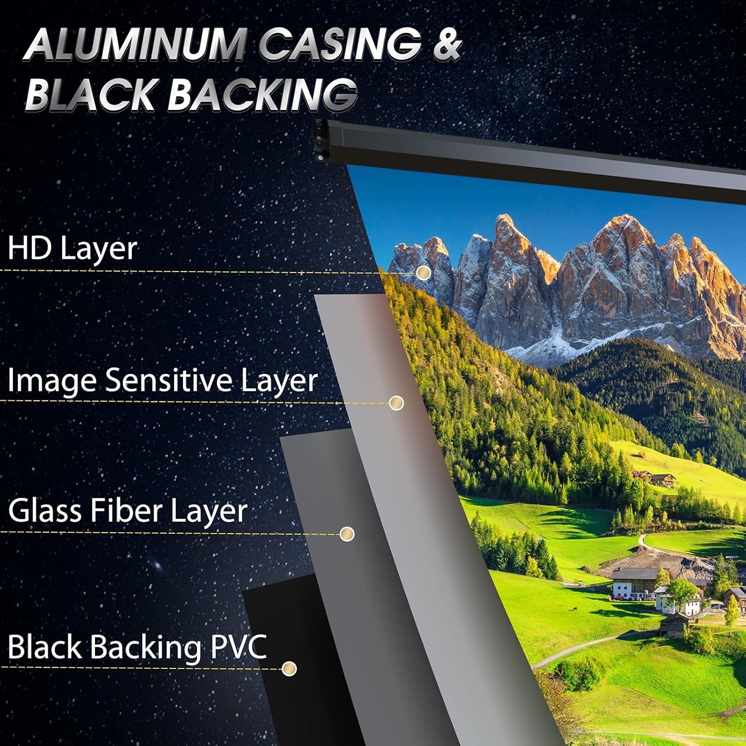 Electric 16:9 Projector Screen - Remote Control Included