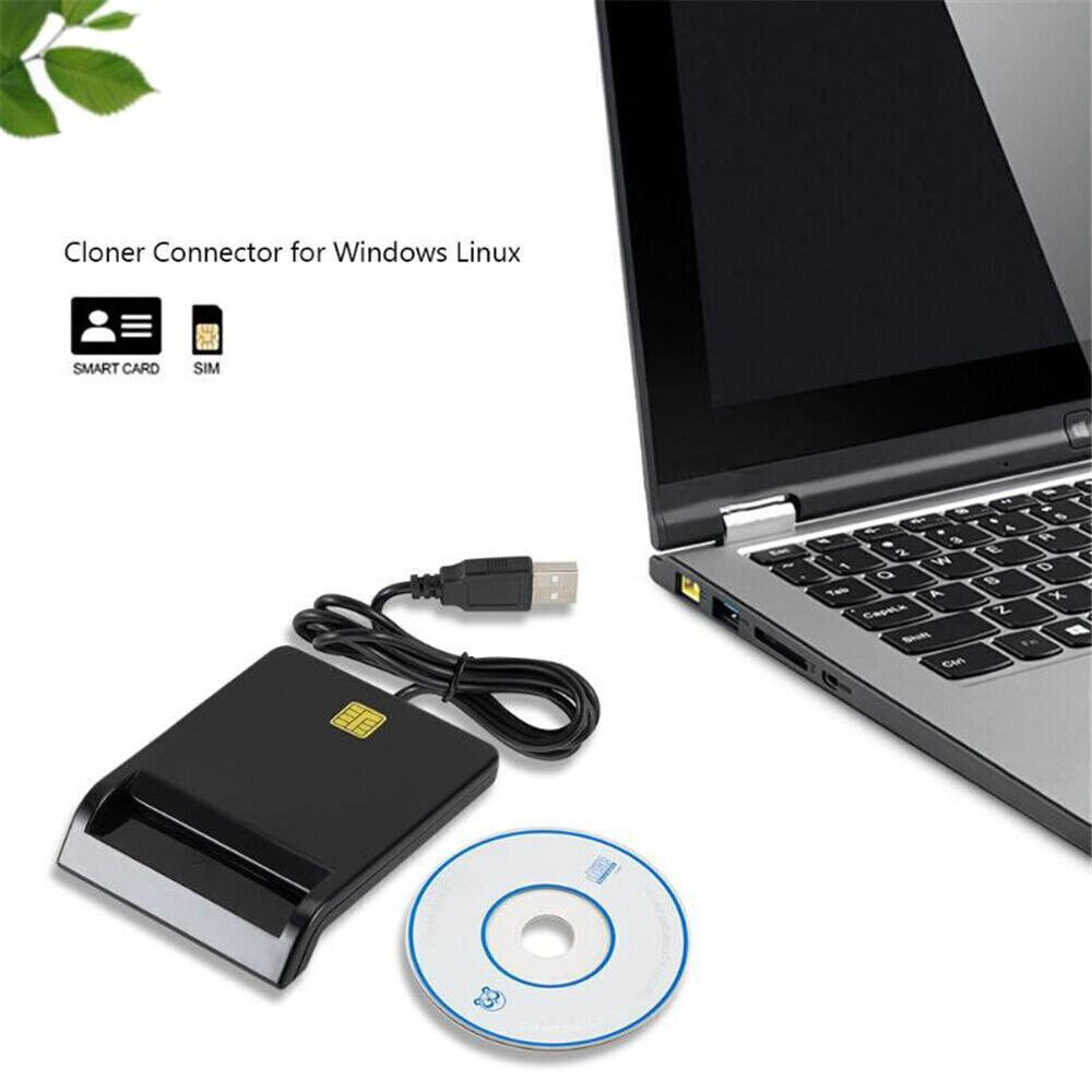 USB 2.0 Smart Card Reader DNIE ATM CAC IC ID SIM Card Reader for Windows 7/8/10