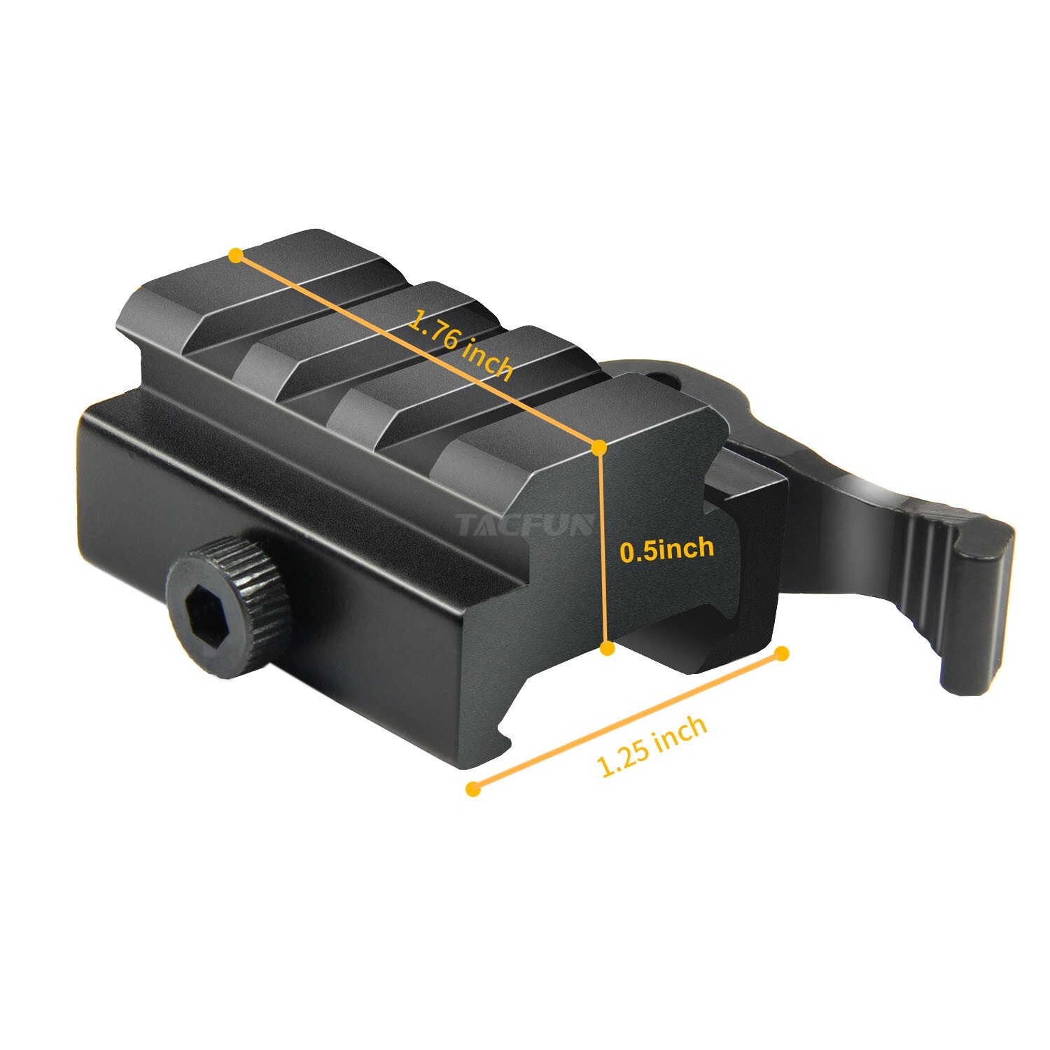 2pack 0.5" Quick Release Detach Mini Riser Mount 3-Slot for Picatinny Rail