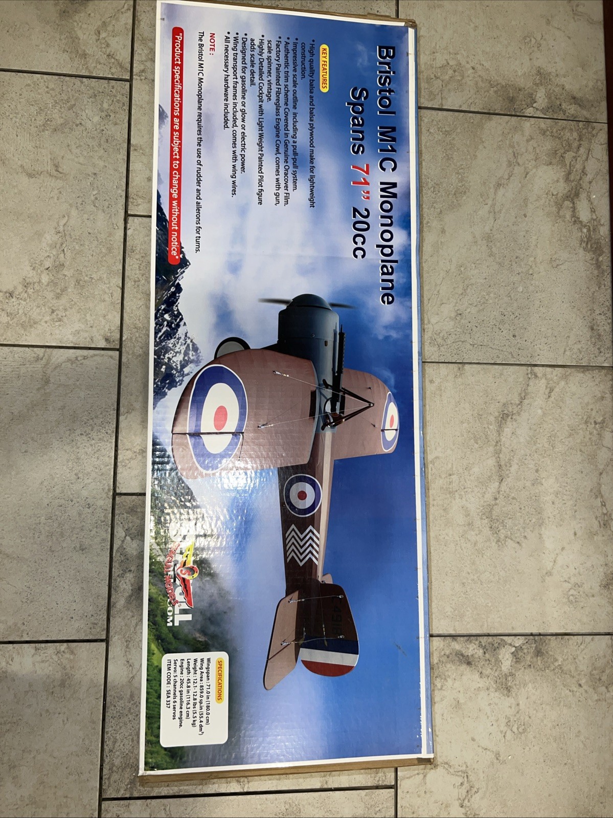 SEAGULL MODELS 20cc Bristol Cloth Covered Oracover ARF Airplane Kit - NIB
