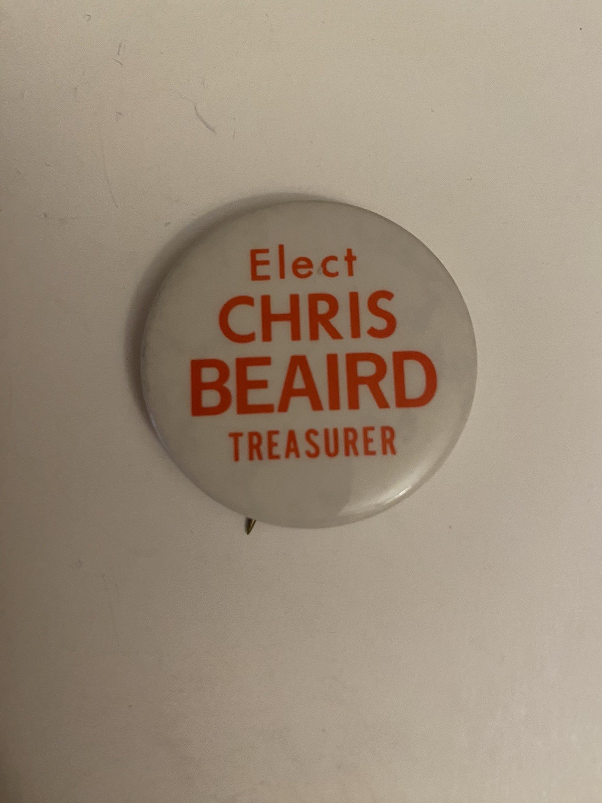 Elect Chris Beaird Treasurer Political Pin Back Button P37