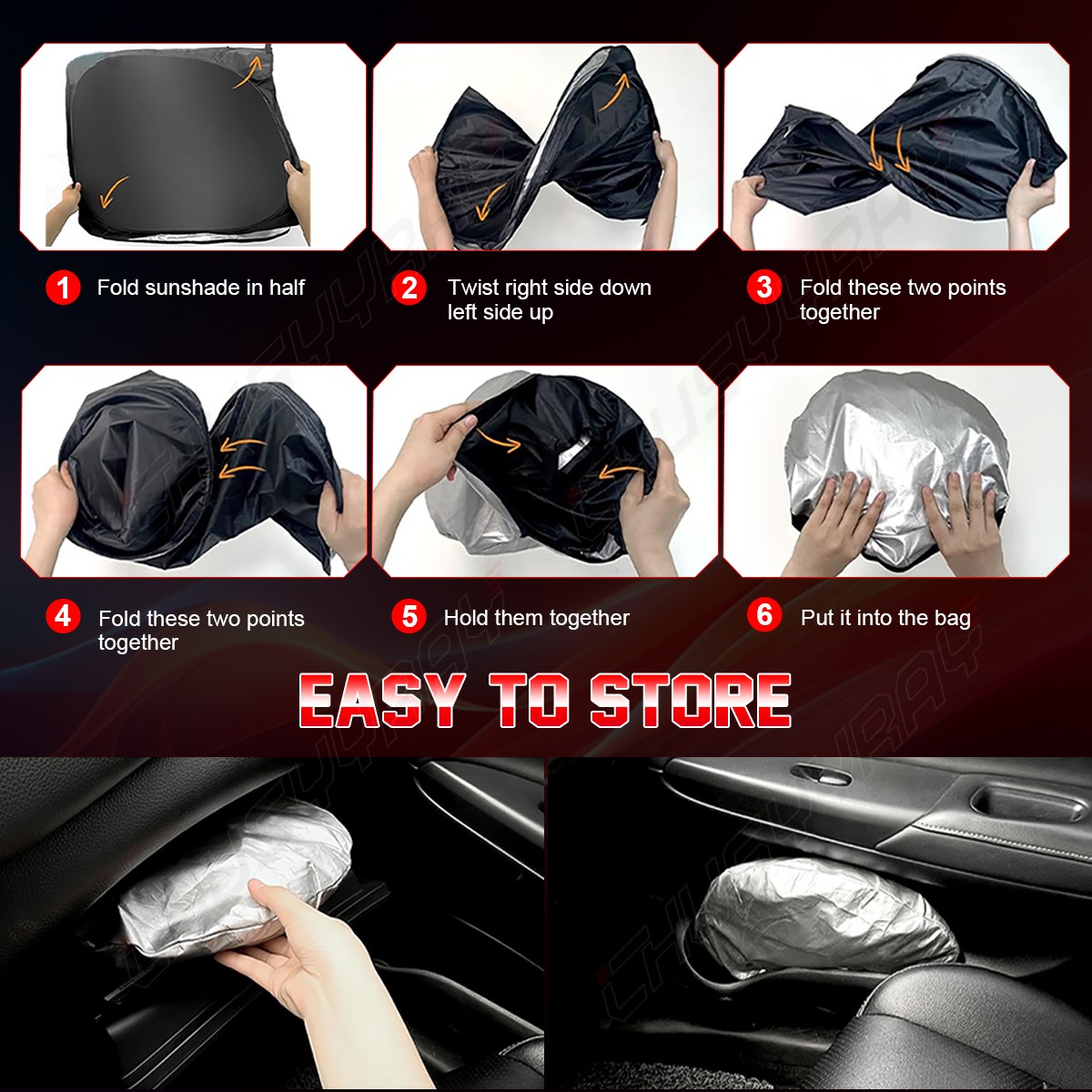 For Silverado 1500 15-18 Foldable Car Windshield Front Window Sun Shade Cover
