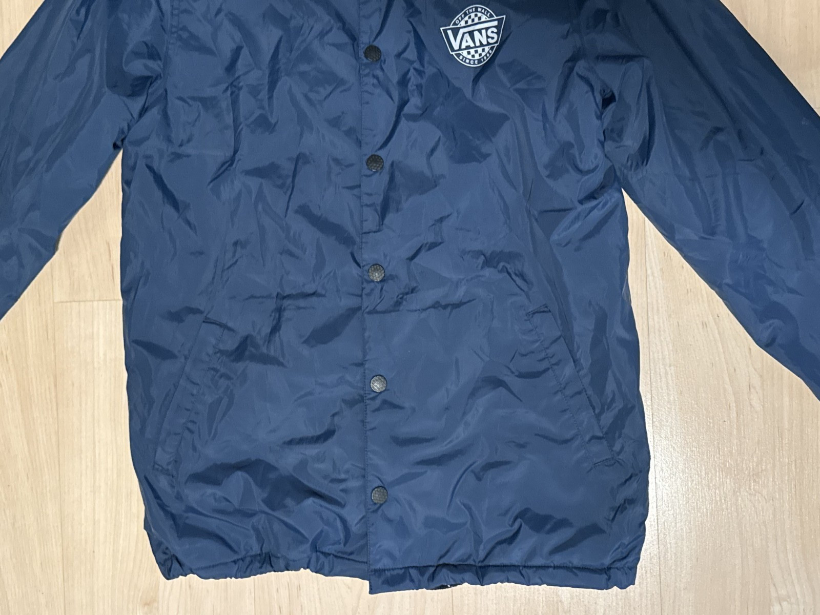 Vans Off The Wall Button Rain/Windbreaker Shell Jacket Navy Men’s Size Small