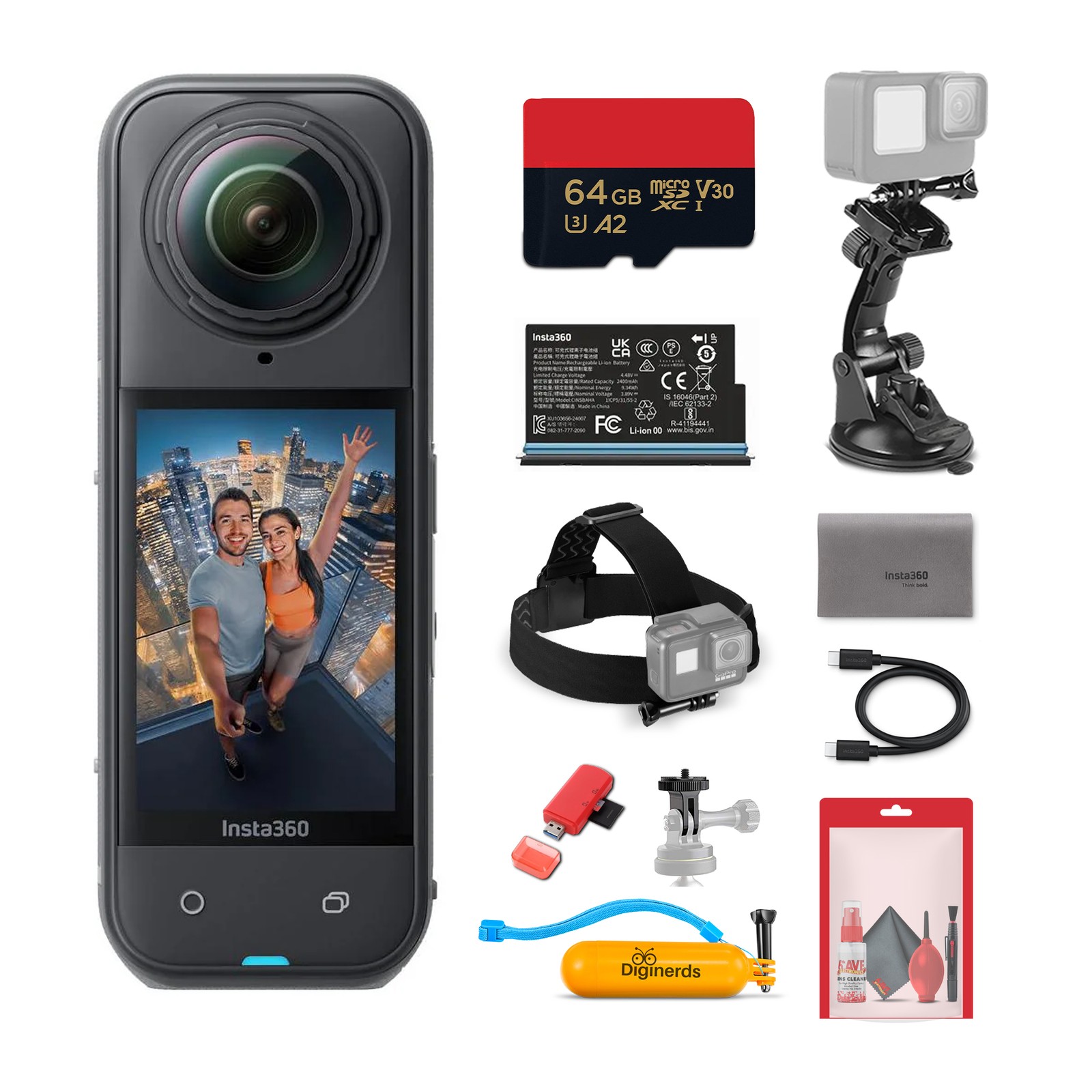 Insta360 X5 8K Waterproof 360 Action Camera w/ AI Imaging