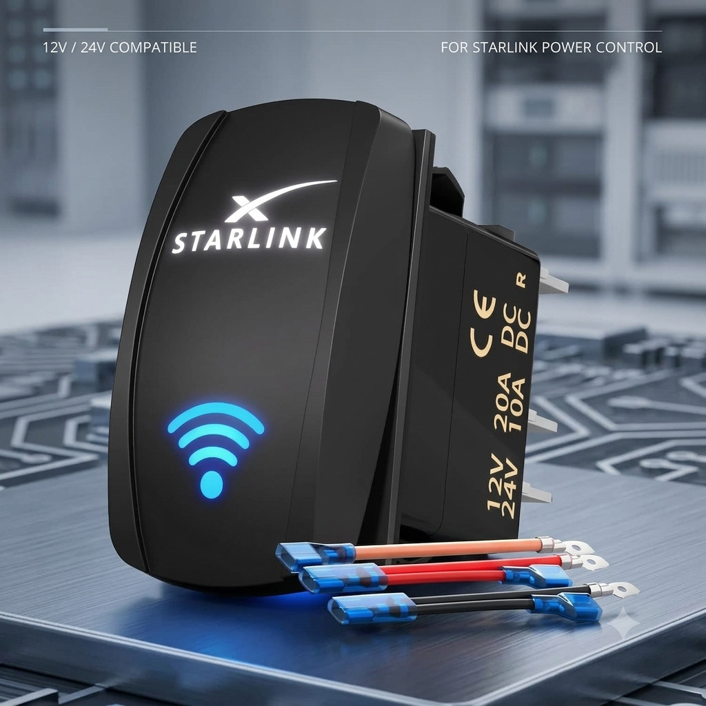 Starlink Rocker Switch, Compatible with Starlink MINI/GEN1-3, Waterproof SPST 5-