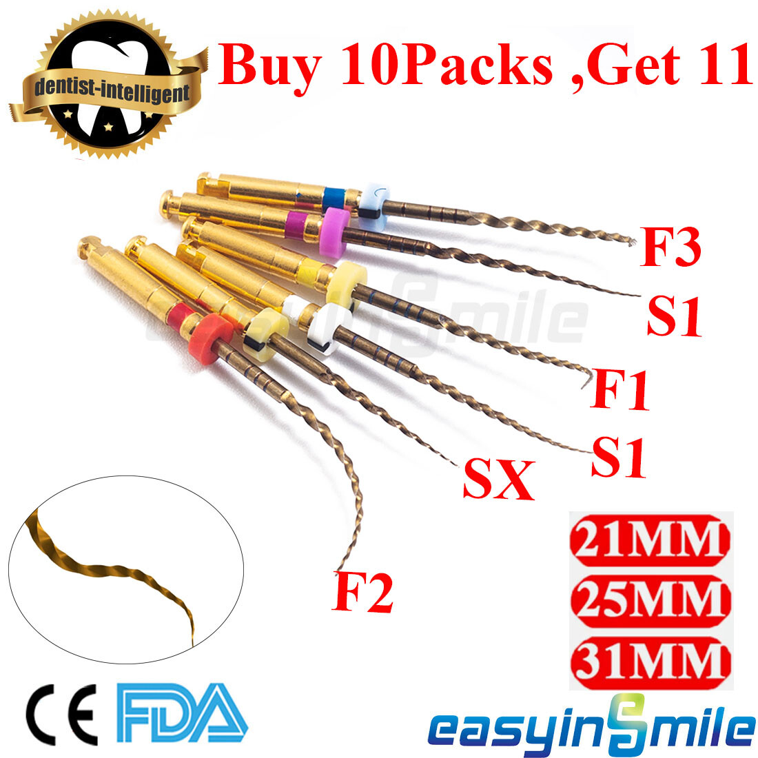 Dental Endodontic X-Pro Gold Taper Rotary Files Endo Root Canal File Root Files