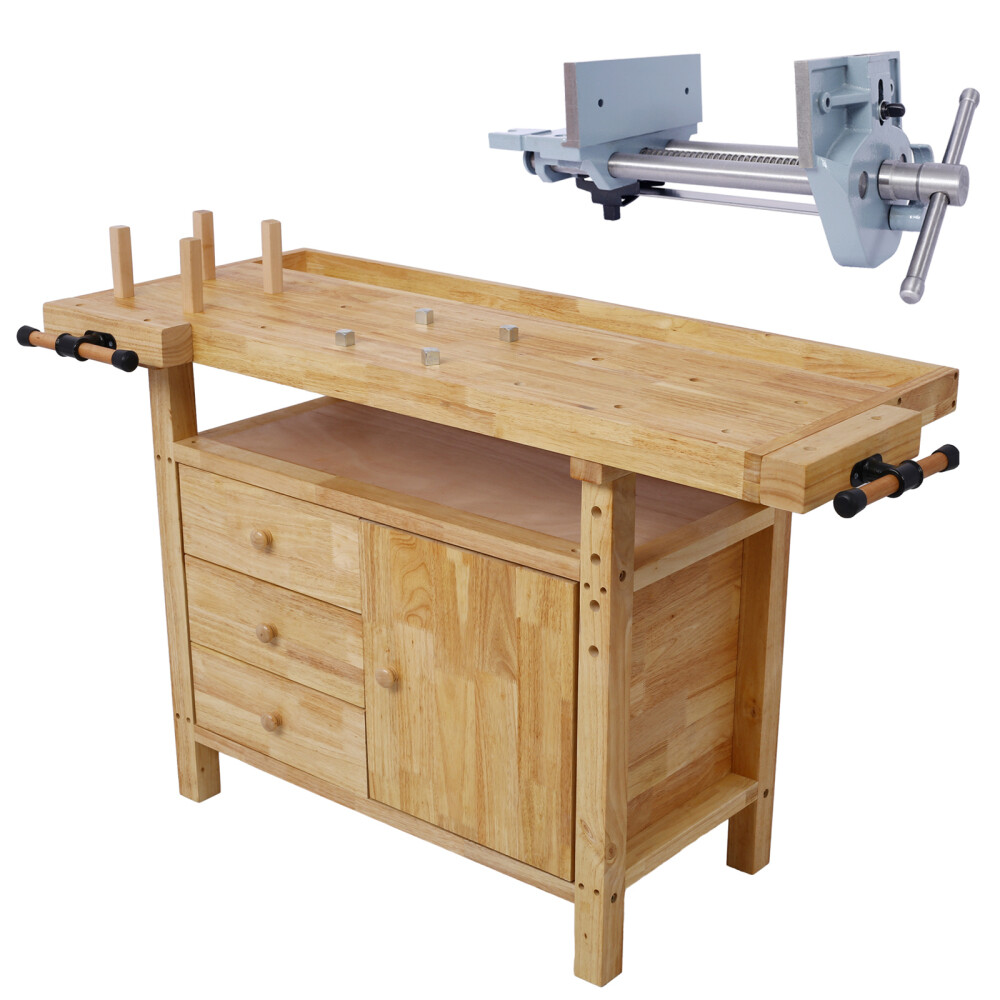 Wooden Workbench for Garage Workshop and Home - Wood Workbench