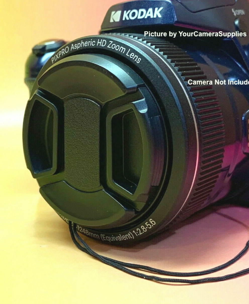 AZ901: LENS CAP fits KODAK PIXPRO AZ901 CAMERA + HOLDER, SNAP-ON Pix Pro AZ 901