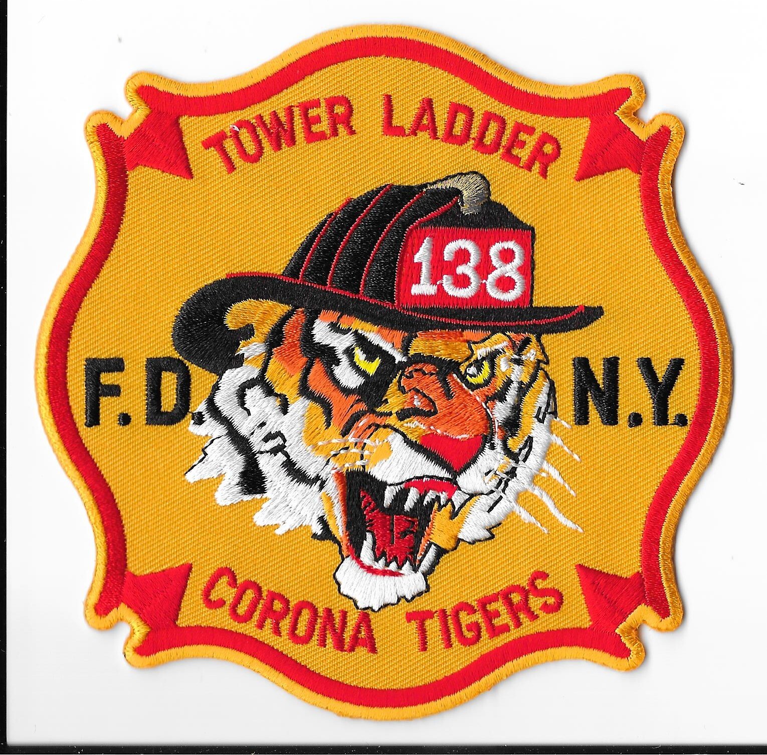 New York Fire Department (FDNY) Ladder 138 Corona Tigers Patch V1