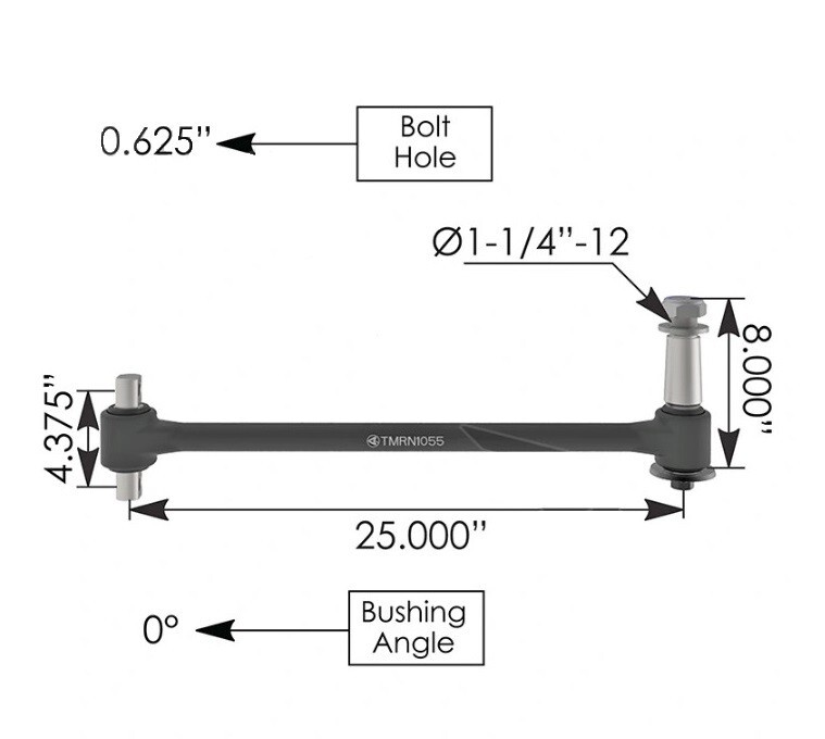 Narrow Rod 25.000in Hendrickson part # 62350635, A3580010635, TMRN1055