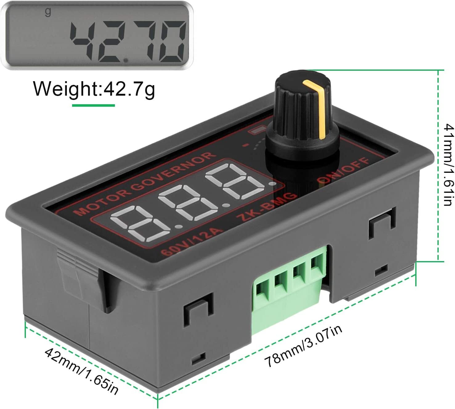 Motor Speed Controller Adjustable Speed Regulator Switch PWM DC 12V 24V 60V 500W