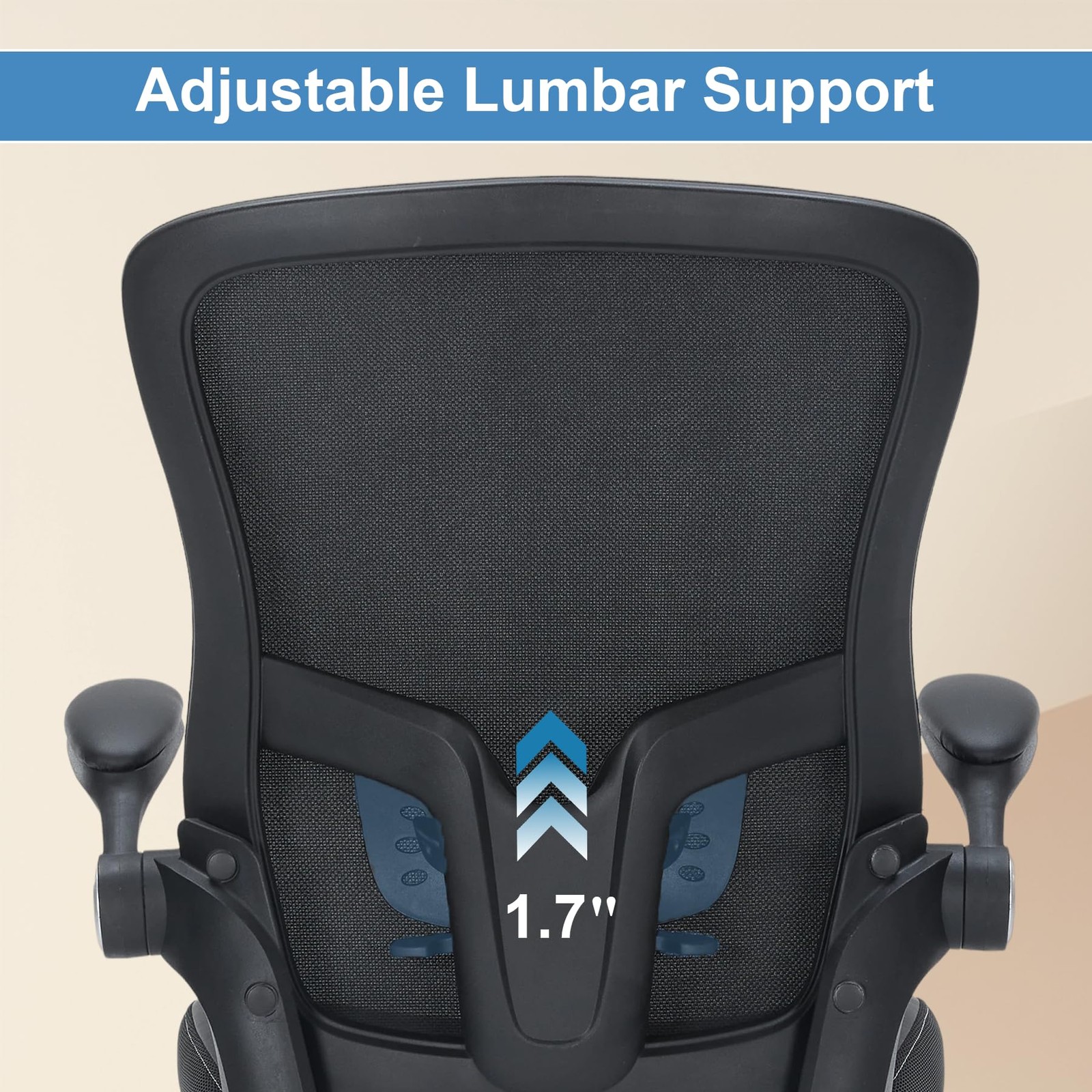 Office Chair PU Leather Cushion, Ergonomic Desk Chair with Flip-Up Arms, 300 ...