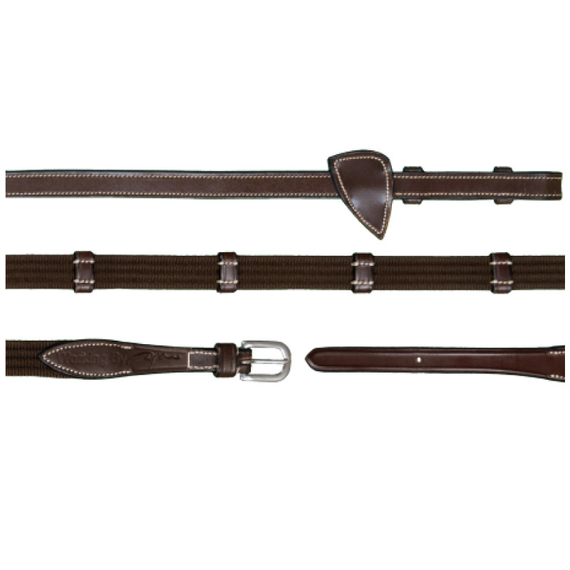 Dion WO Web Reins 5/8 in (Silver End Buckle)
