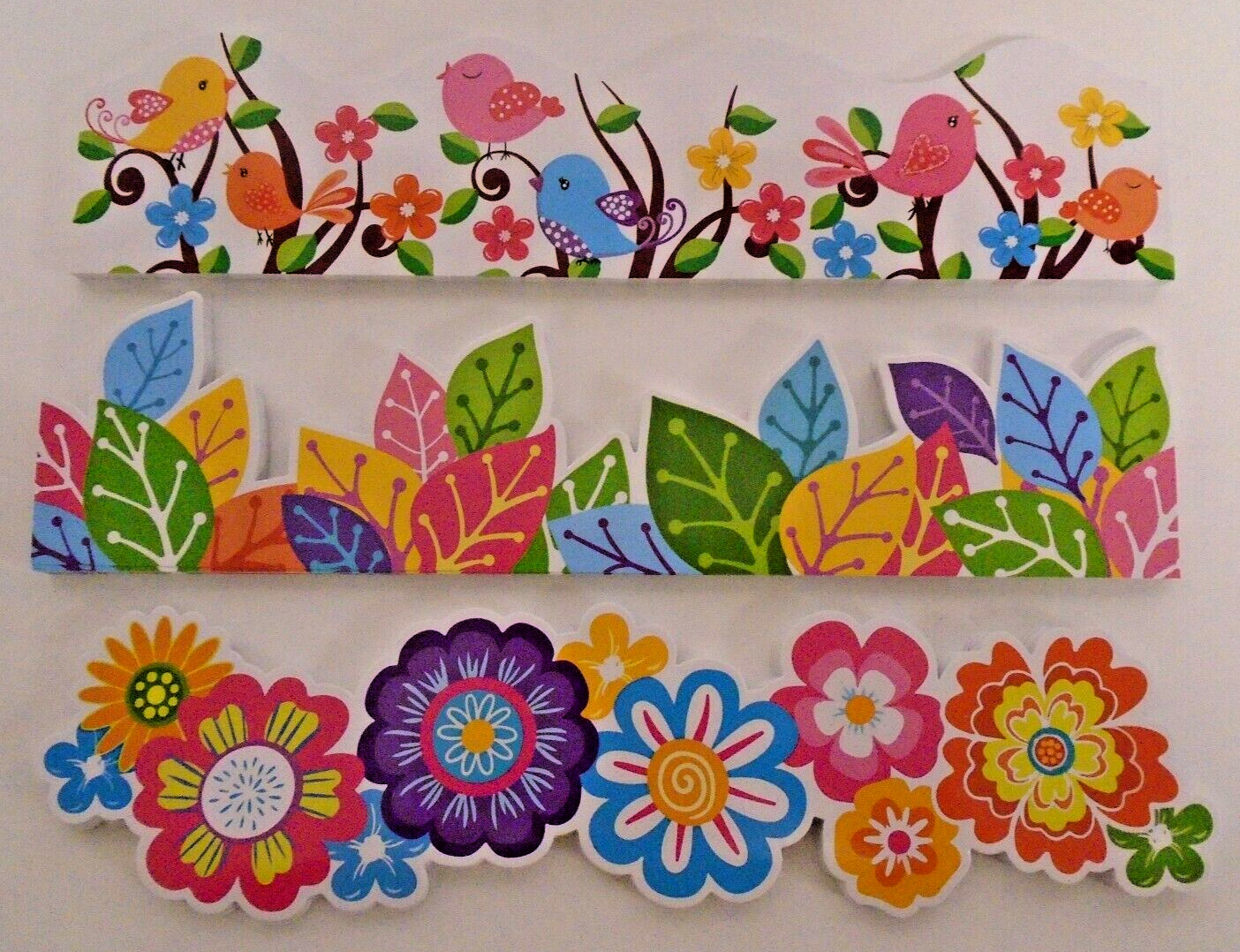 5 Packs Bulletin Board Border Trim Spring Summer Birds Flowers Leaves Free Ship