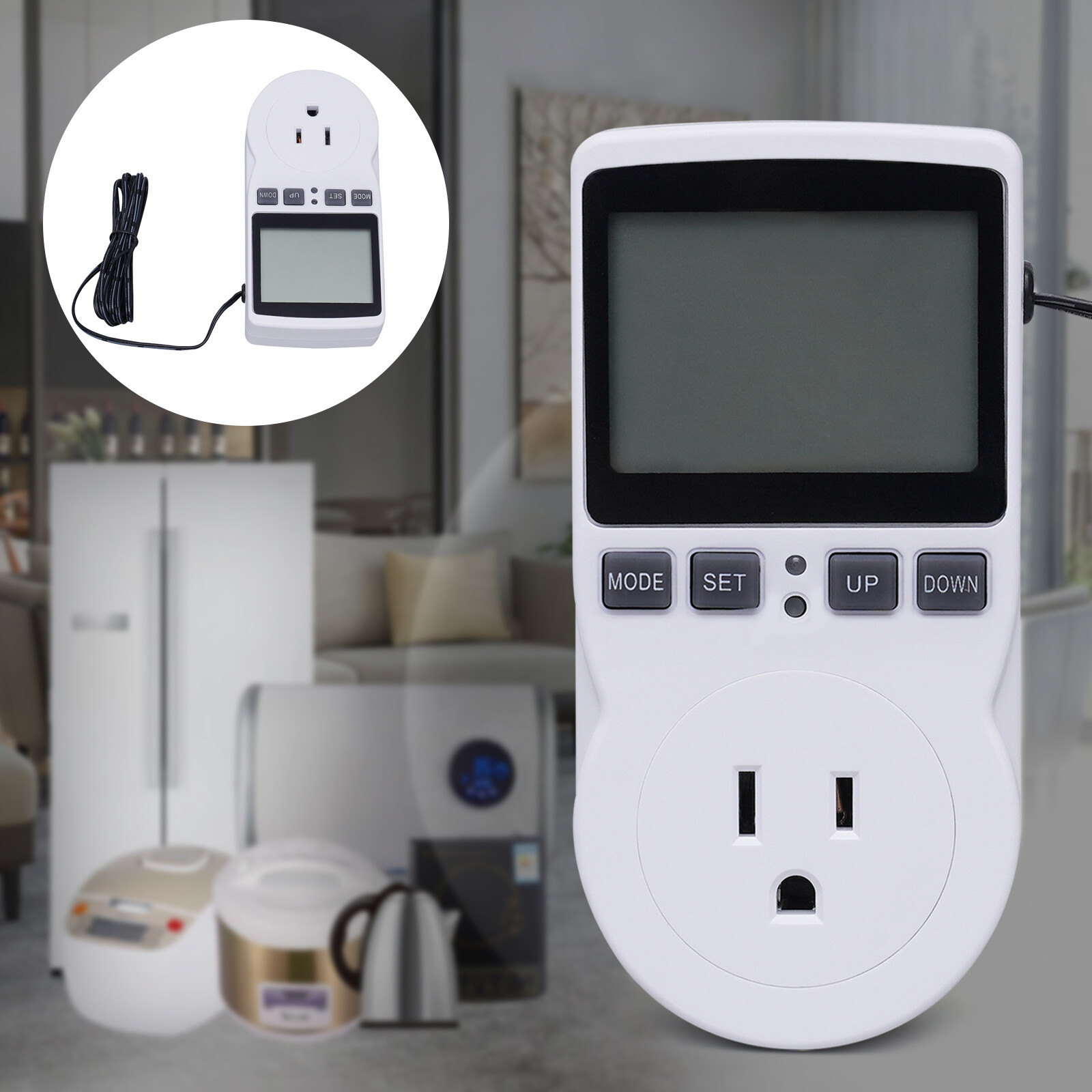 Digital Plug in Thermostat Timer Switch Socket Temperature Controller Switch USA