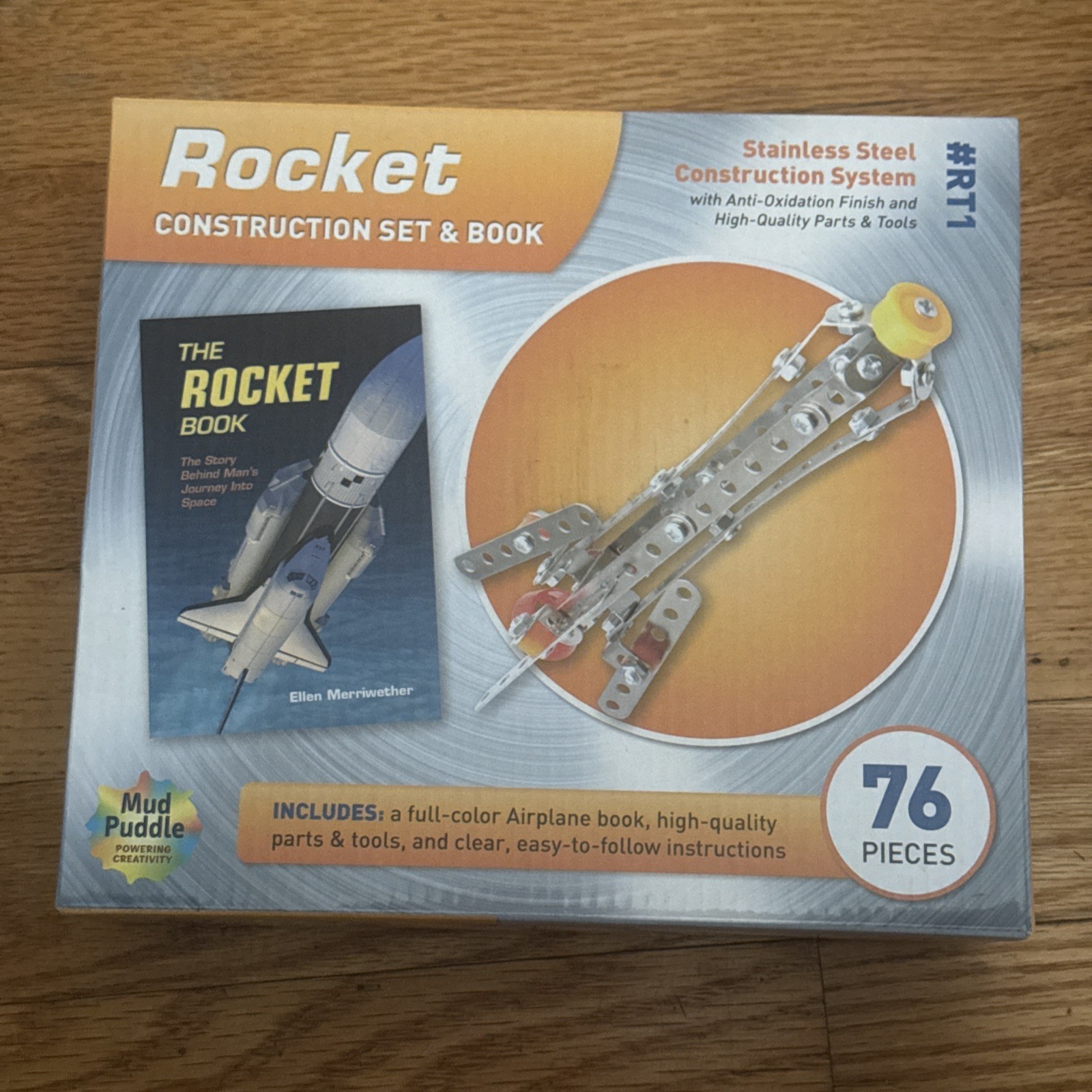 Mud Puddle Stainless Steel Rocket Construction Set and Book-NIB