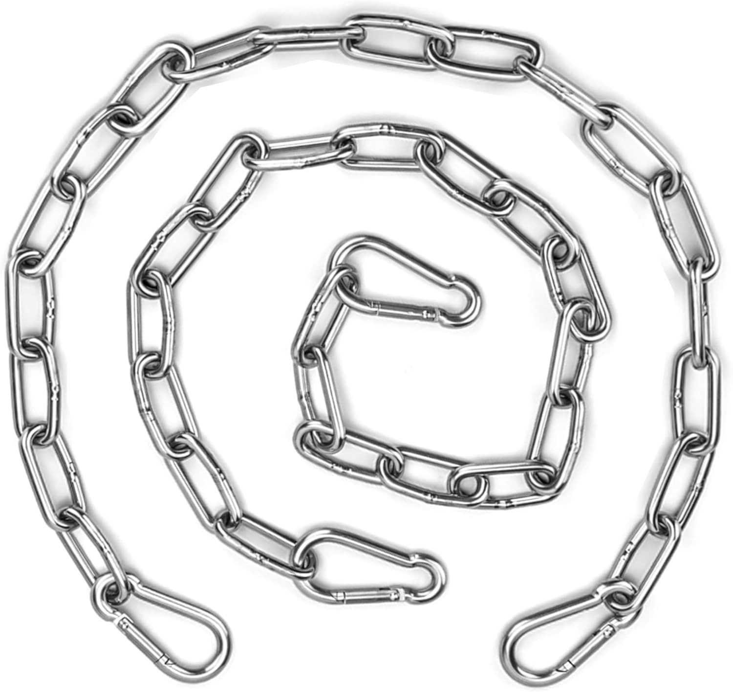 2 Pack Gate Chain Lock for Outdoor Fence with Carabiner, 1/6 x 24 Inch Stainless