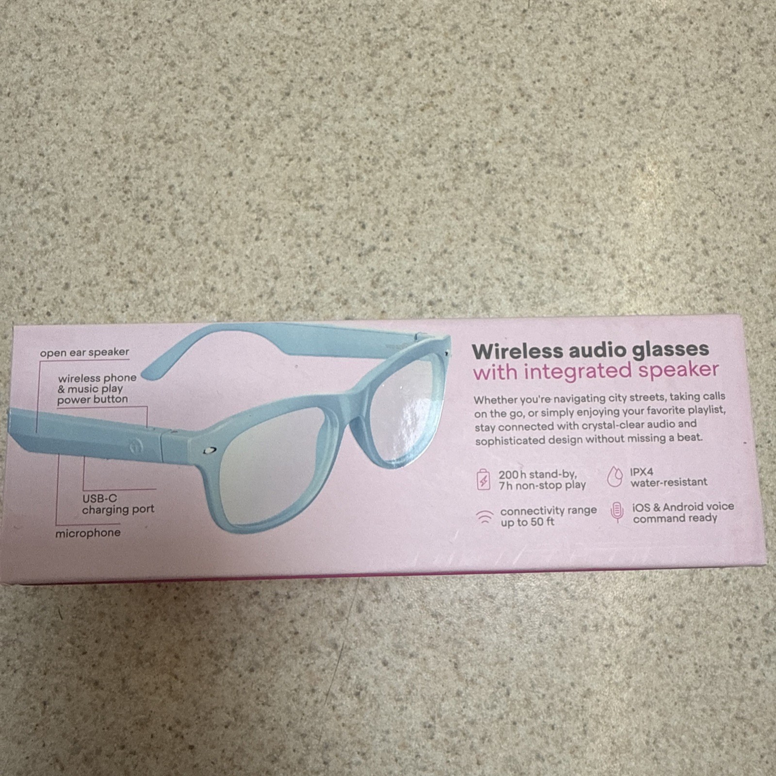 WeariQ Blue Light Blocking Bluetooth Smart Glasses –Dusty Blue