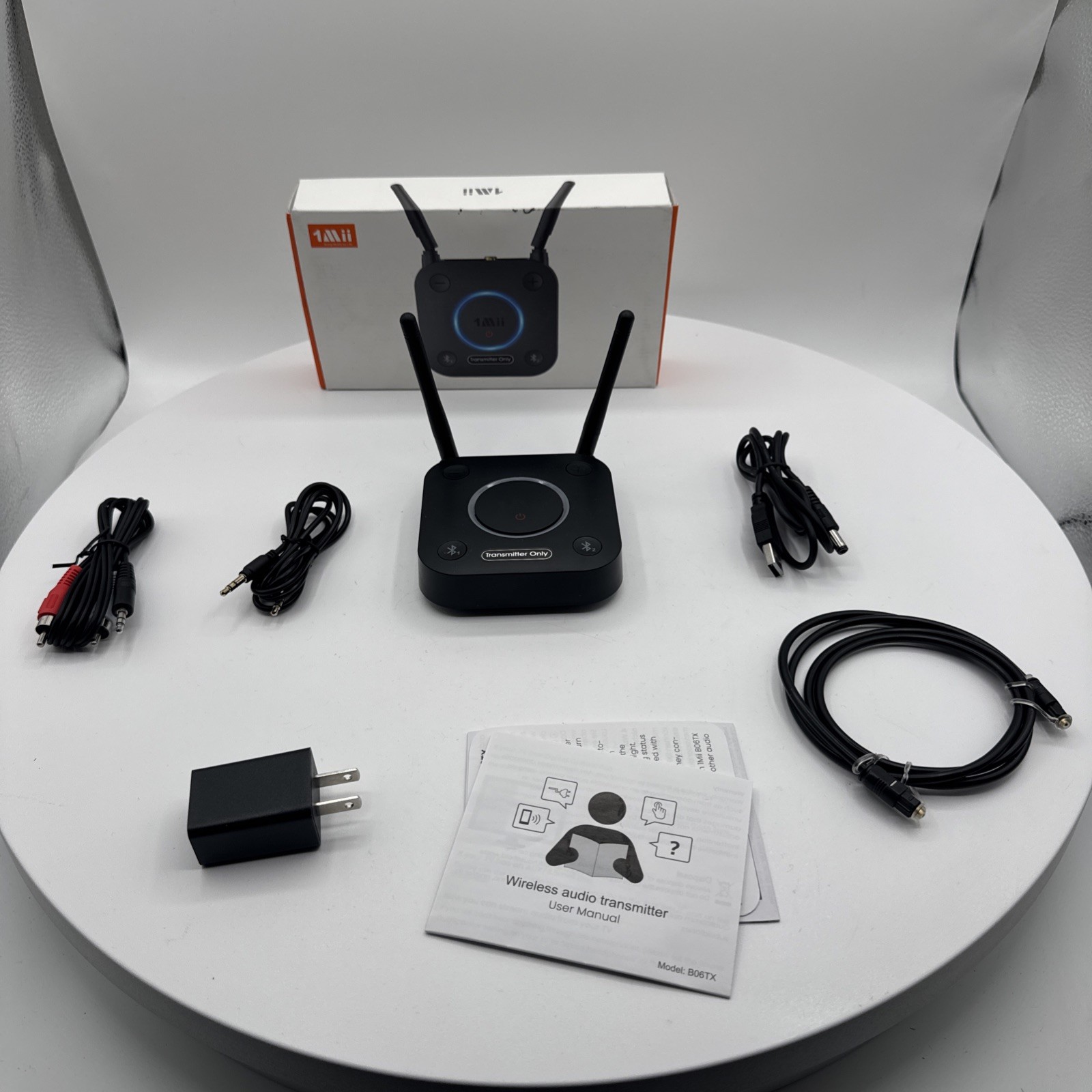 1Mii B06TX Bluetooth 5.3 TV Transmitter aptX LL Dual Headphones