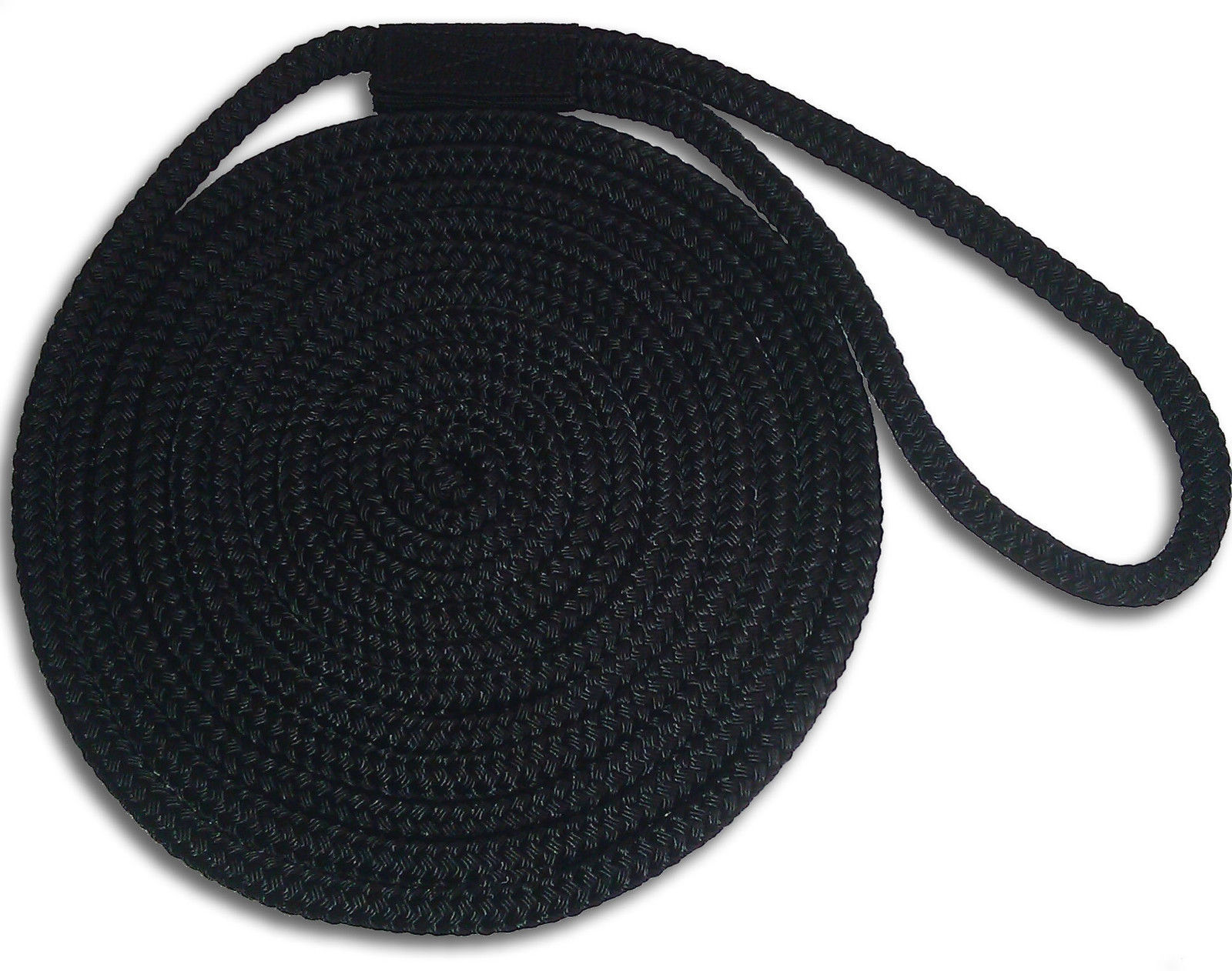 5/8" x 15' Double Braid Nylon Dock Lines - Black - Made in USA