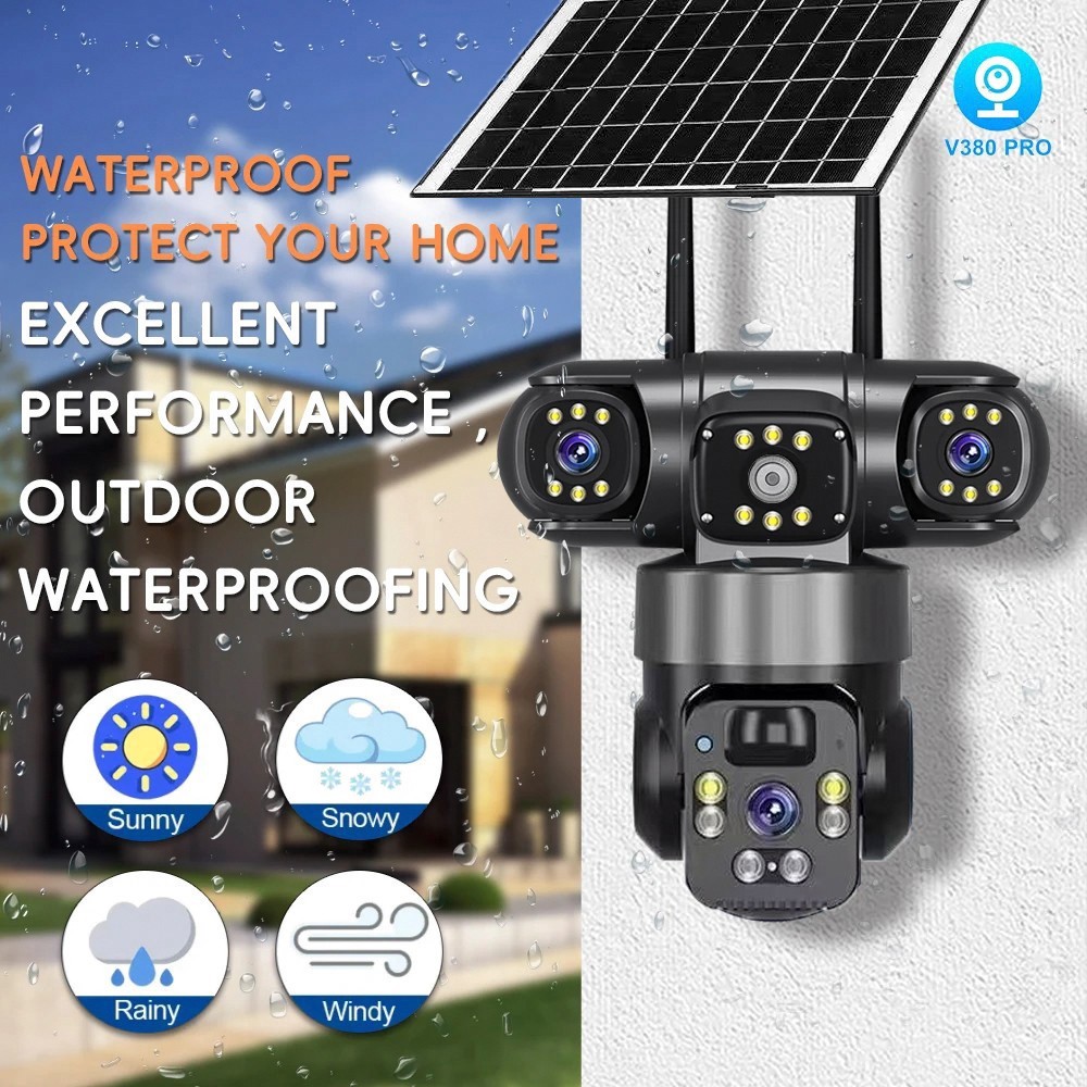 Solar Battery Powered Wireless WiFi Home Security Camera System Outdoor Pan/Tilt