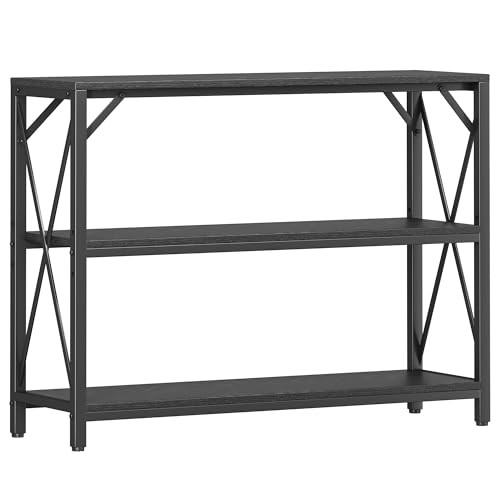 Entry Table 40" Width, 3-Tier Entryway Table with Storage, 40 inch Black