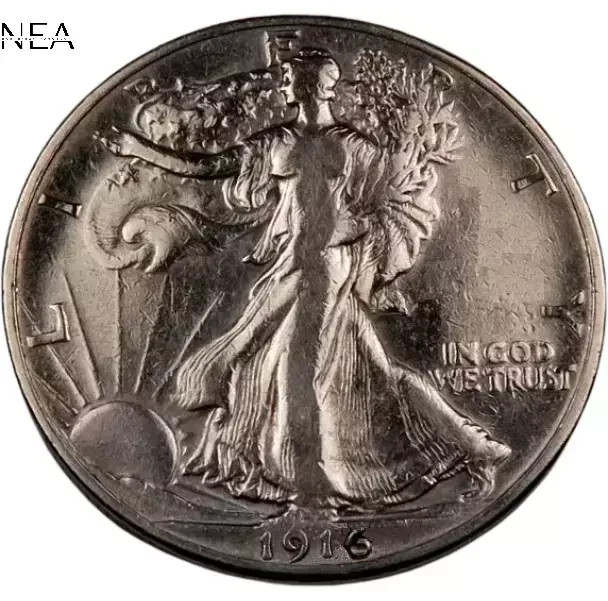 1916 Walking Liberty Half Dollar ~ XF/AU ~ 90% Silver