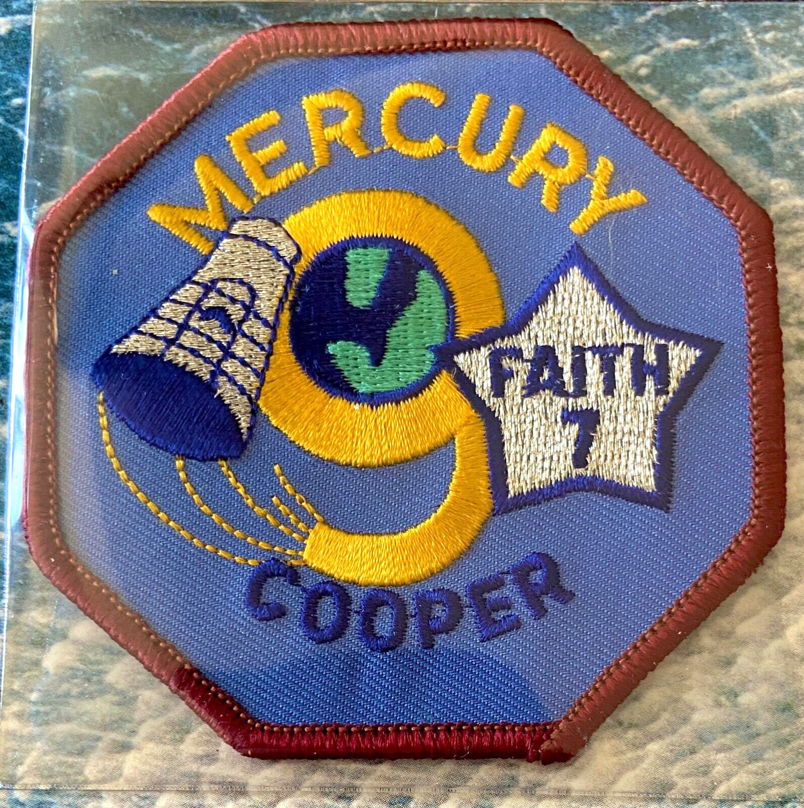 MERCURY 9 Willabee & Ward NASA SPACE MISSION CREW PATCH EMBLEM ~ Cooper FAITH 7