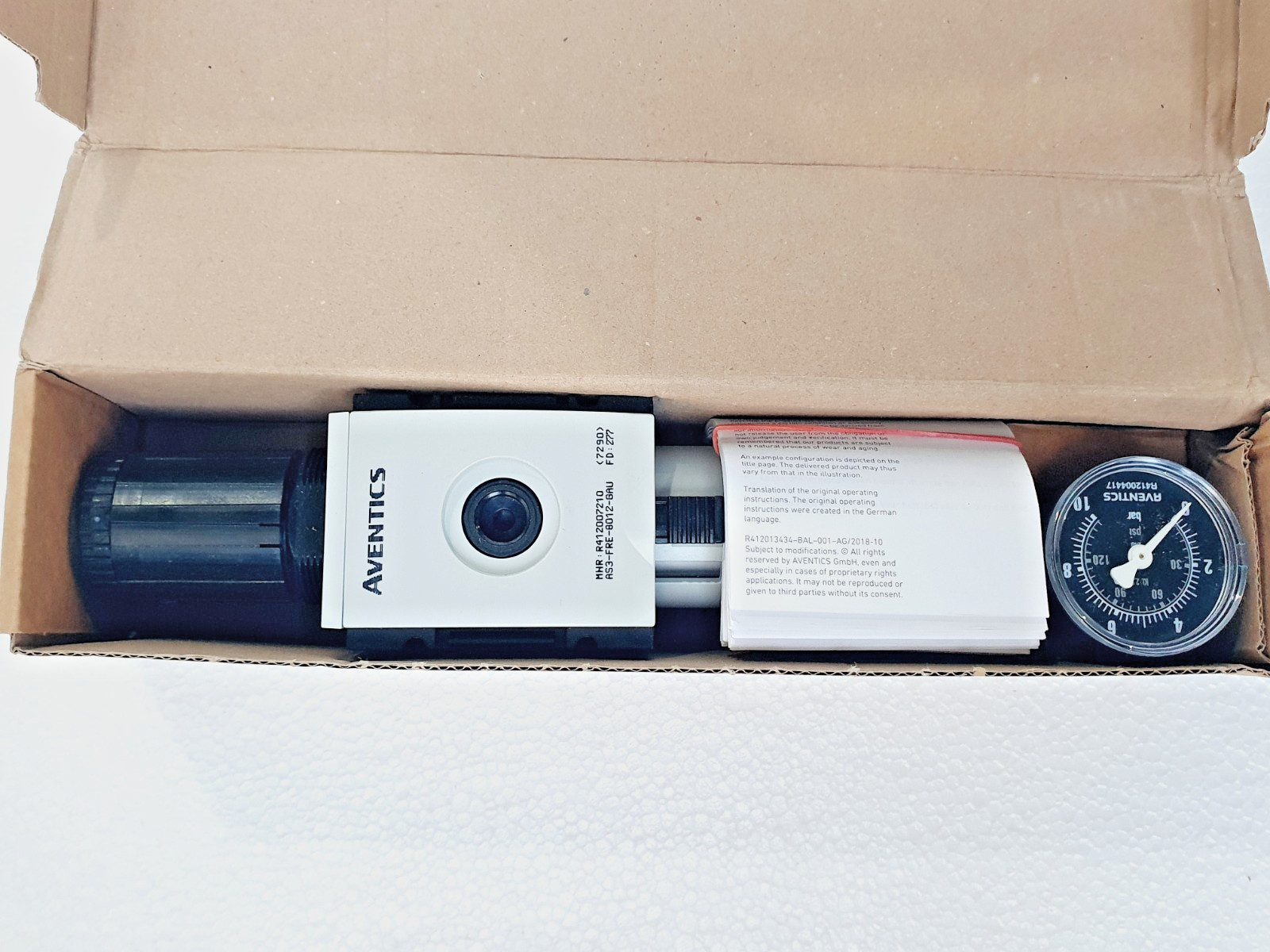 AVENTICS R412007210 Air Filter + Pressure Regulator G1/2", Auto Drain # NEW