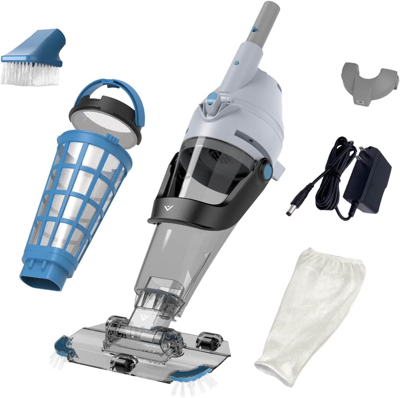 2026 Rechargeable Cordless Pool Vacuum for above Ground Pool, Stainless Steel Fi