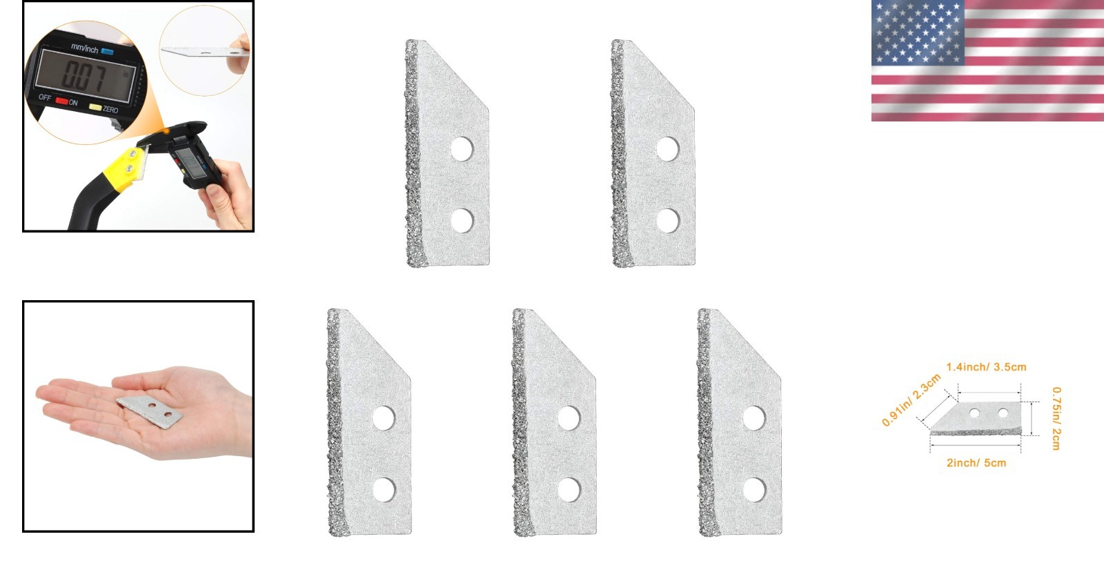 High-Quality 5-Pack Diamond Blades for Grout Saw - Easy Replacement & Versatile