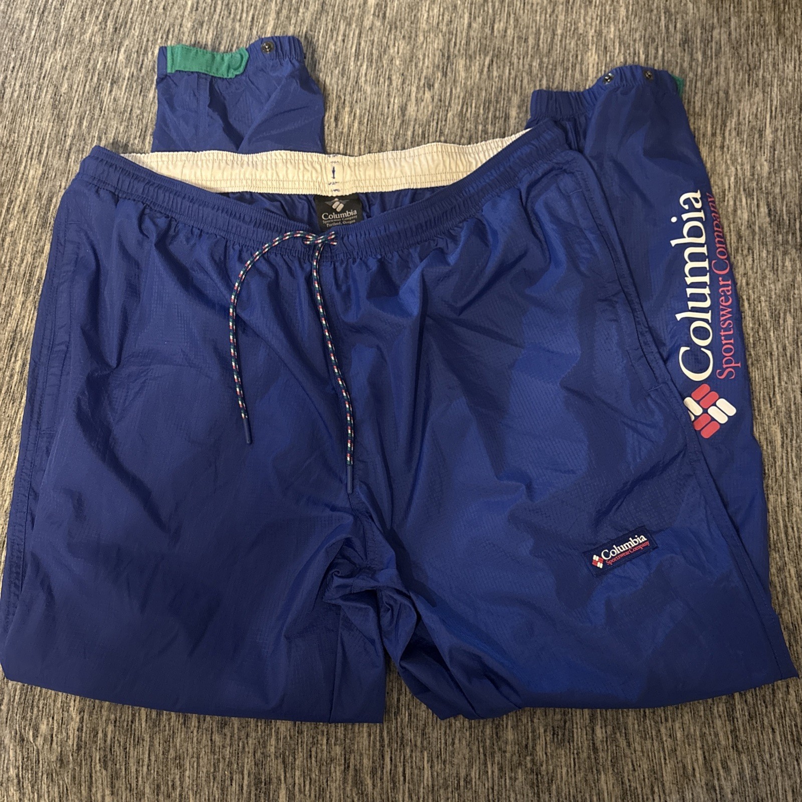 Vintage Columbia Windbreaker Track Pants Men's XL x 30" Y2K 90’s Rip Pockets