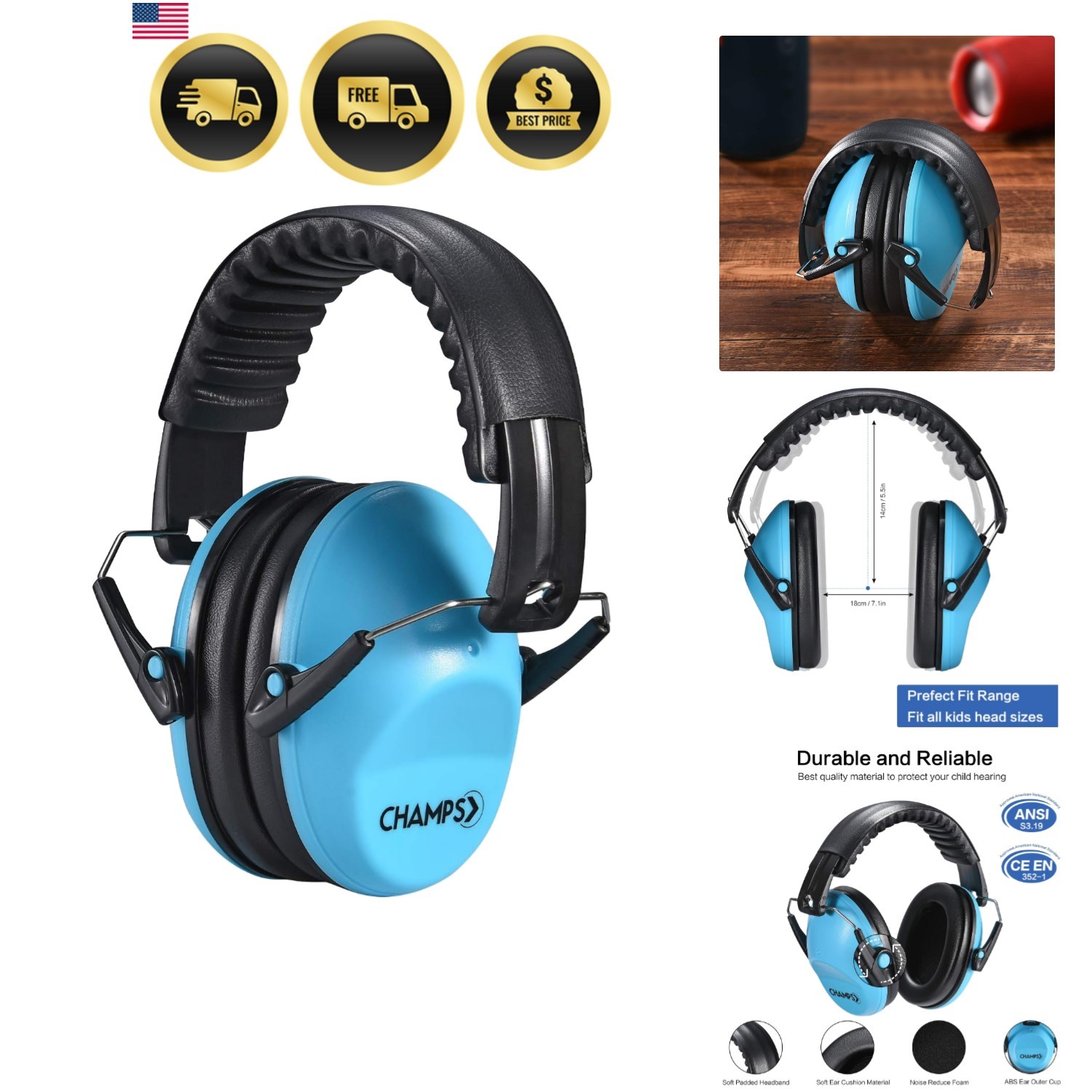 Ear Muffs for Noise Reduction Kids Ear Protection Headphones for Toddlers Chi...
