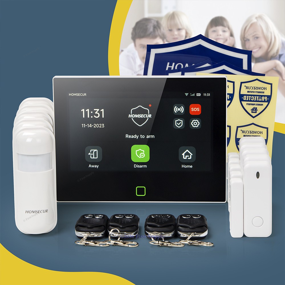 HOMSECUR Wireless WIFI 4G LCD Burglar 7" Alarm System Touch Screen